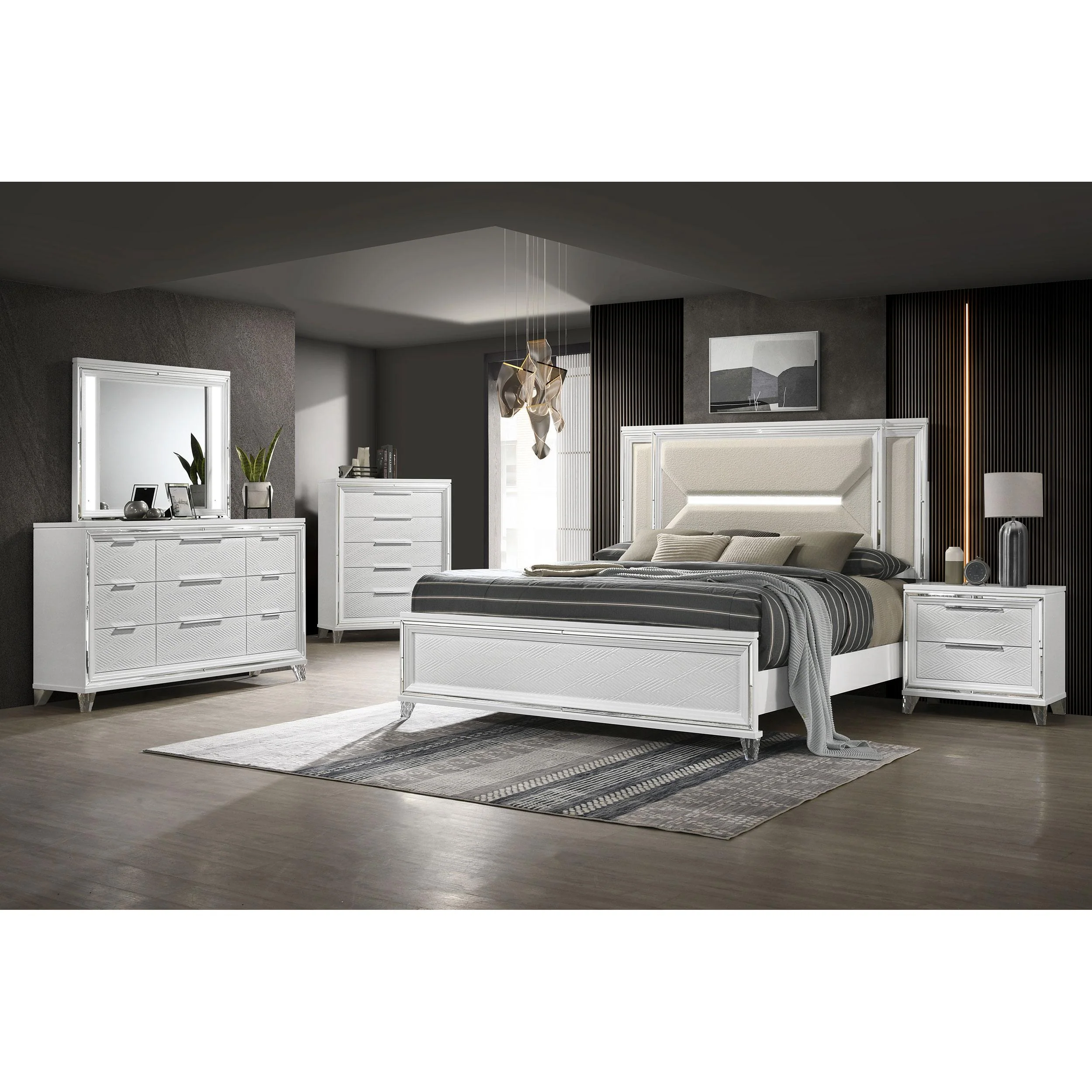 Coaster Furniture Marmore 224961Q-S4 6-piece Queen Panel Bedroom Set - Image 1