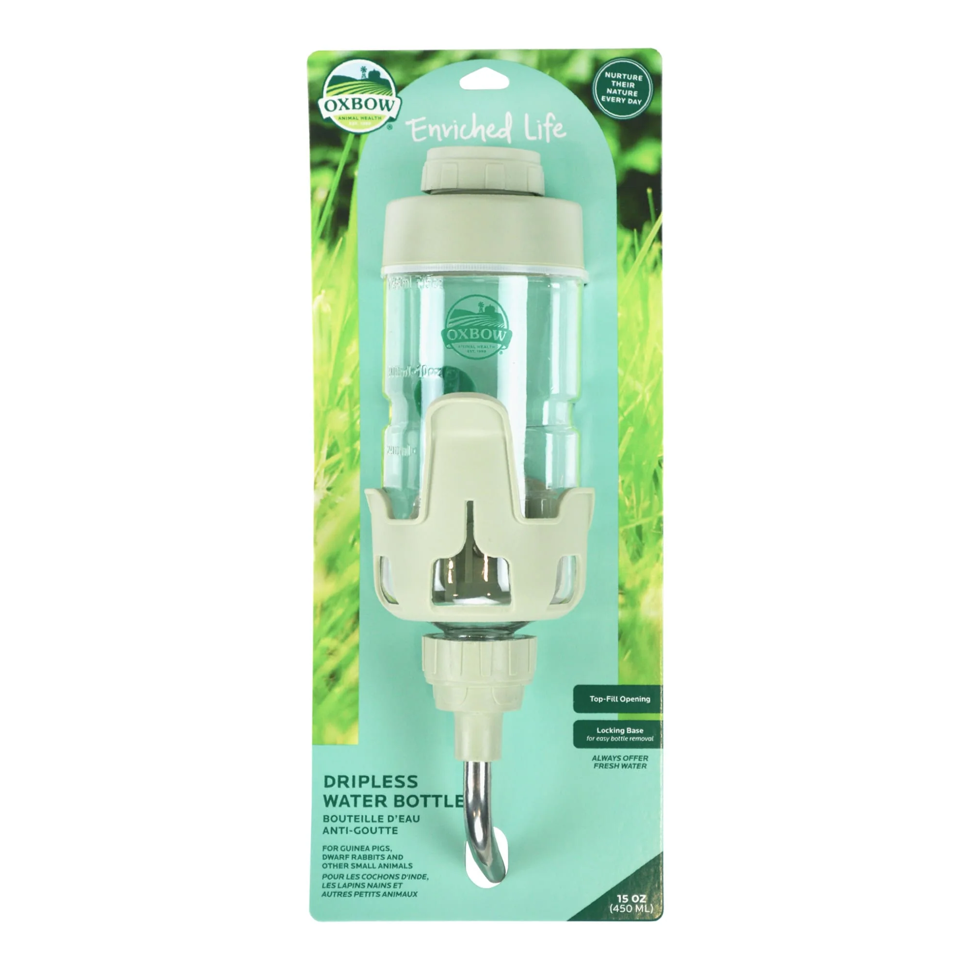 Oxbow Enriched Life Drippless 15 oz Water Bottle for Small Animals - Image 1