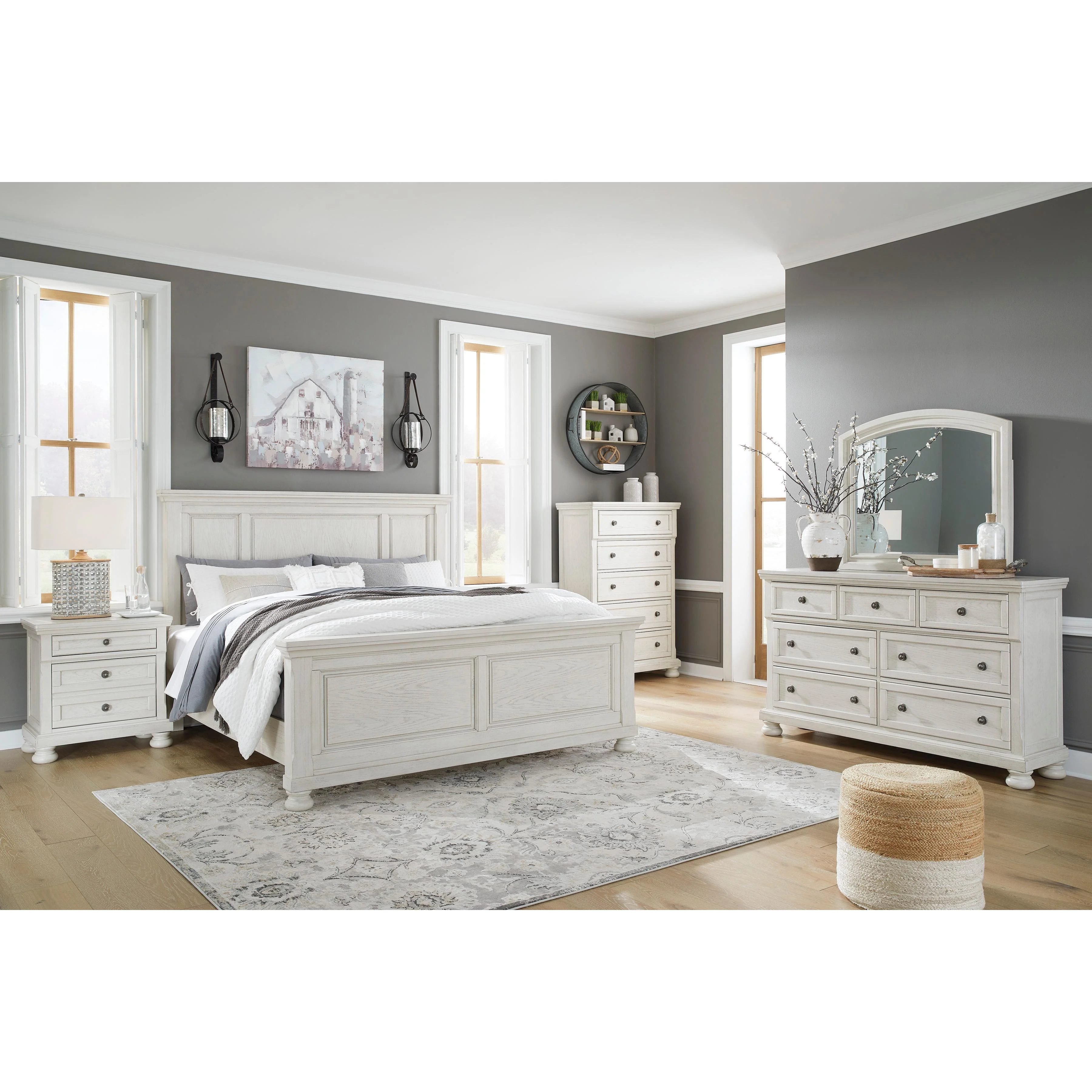 Signature Design by Ashley Robbinsdale B742 6 pc King Panel Bedroom Set - Image 1