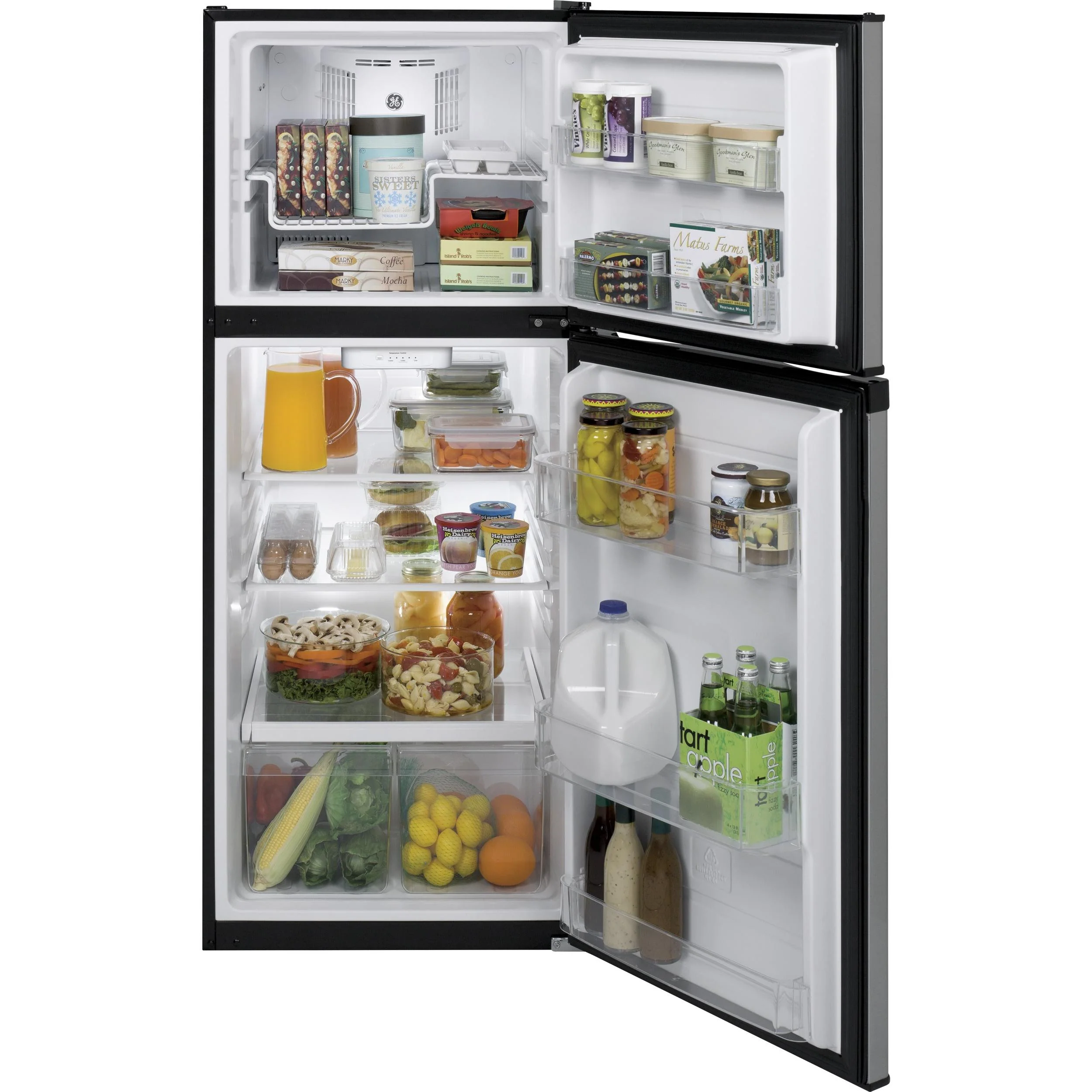 GE 24-inch, 11.6 cu. ft. Top Freezer Refrigerator GPE12FSKSB - Image 3