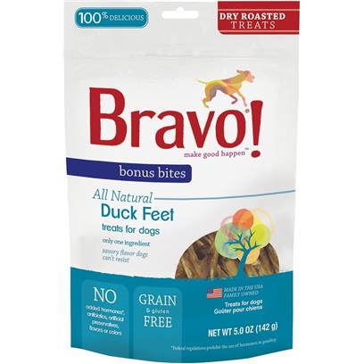 Bravo Treat for Dogs and Cats, 5-Ounces, Dry Roasted Duck - Image 1