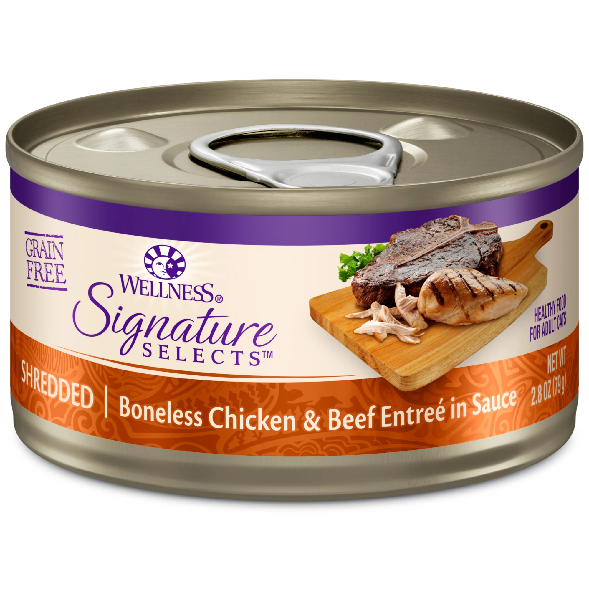 Wellness CORE Signature Selects Grain Free Canned Cat Food Shredded Chicken & Beef Entree in Sauce 2.8ozs - Image 1