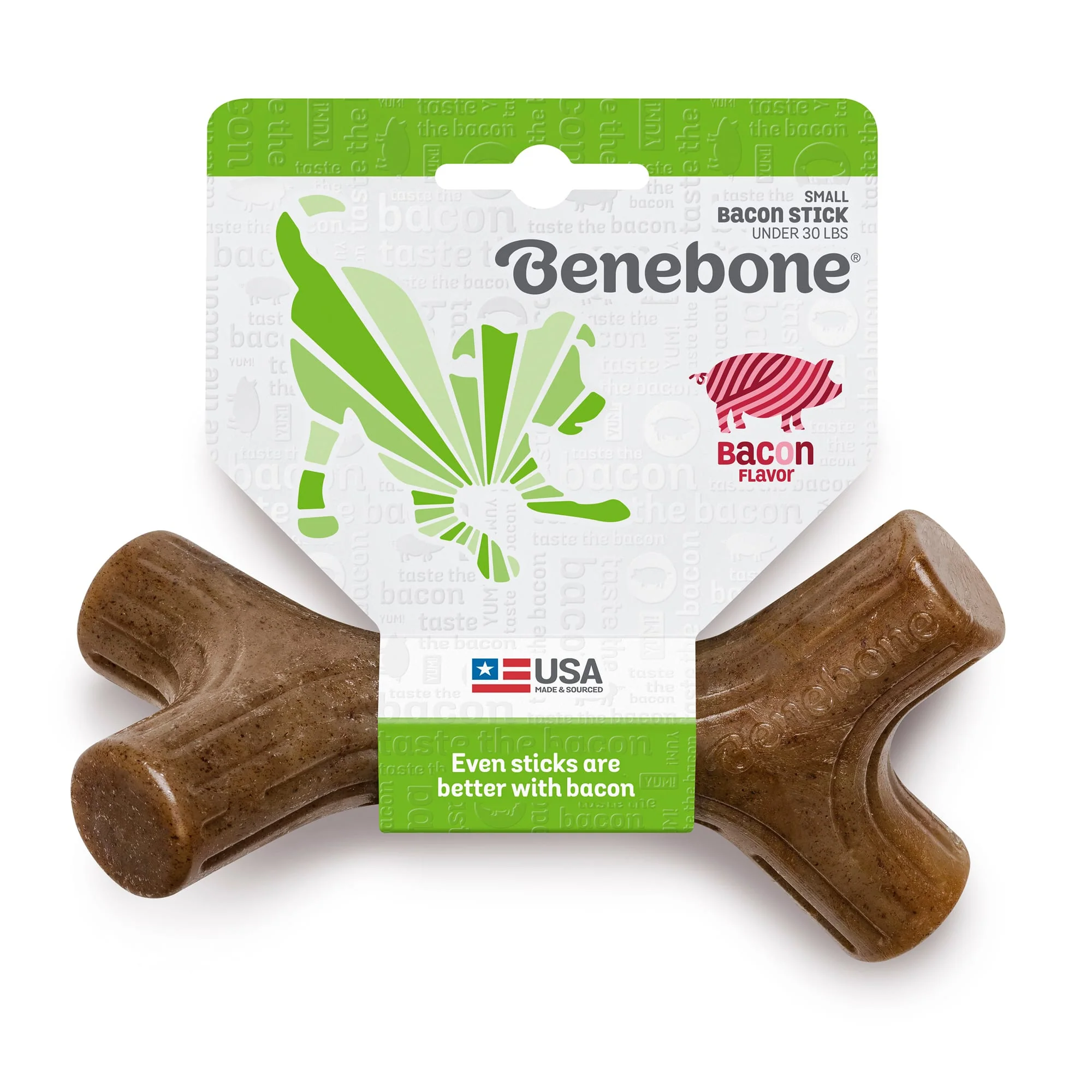Benebone Bacon Stick Durable Dog Chew Toy  Small - Image 1