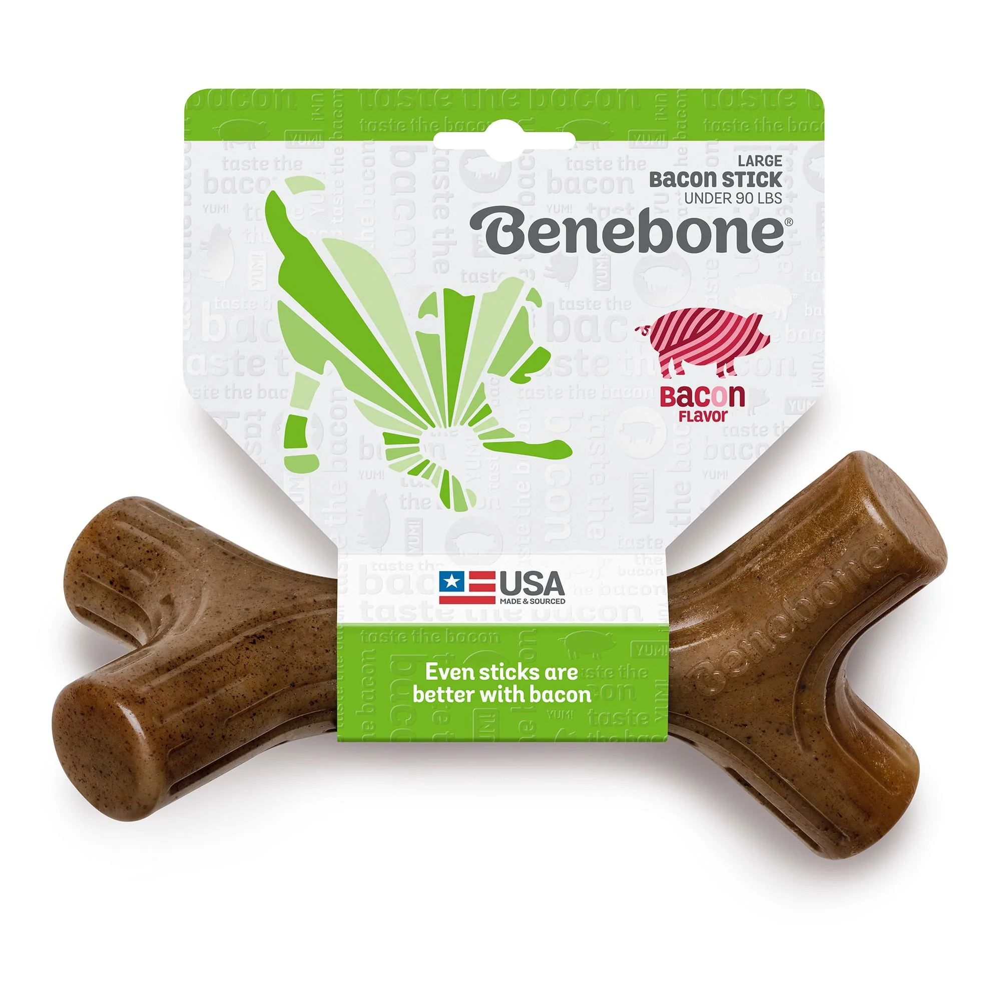 Benebone Bacon Stick Durable Dog Chew Toy  Large - Image 1