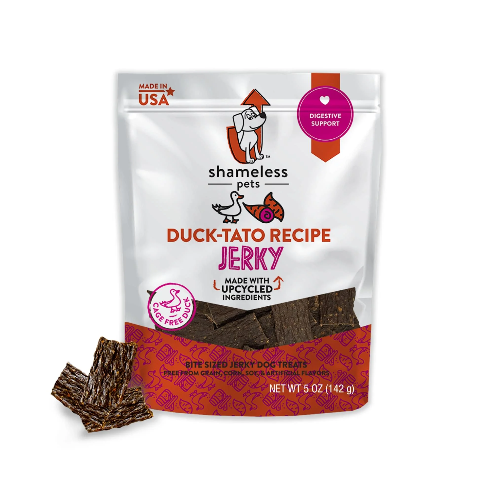 Shameless Pets Duck-Tato Jerky Bites Dental Dog Treats 5oz - Image 1
