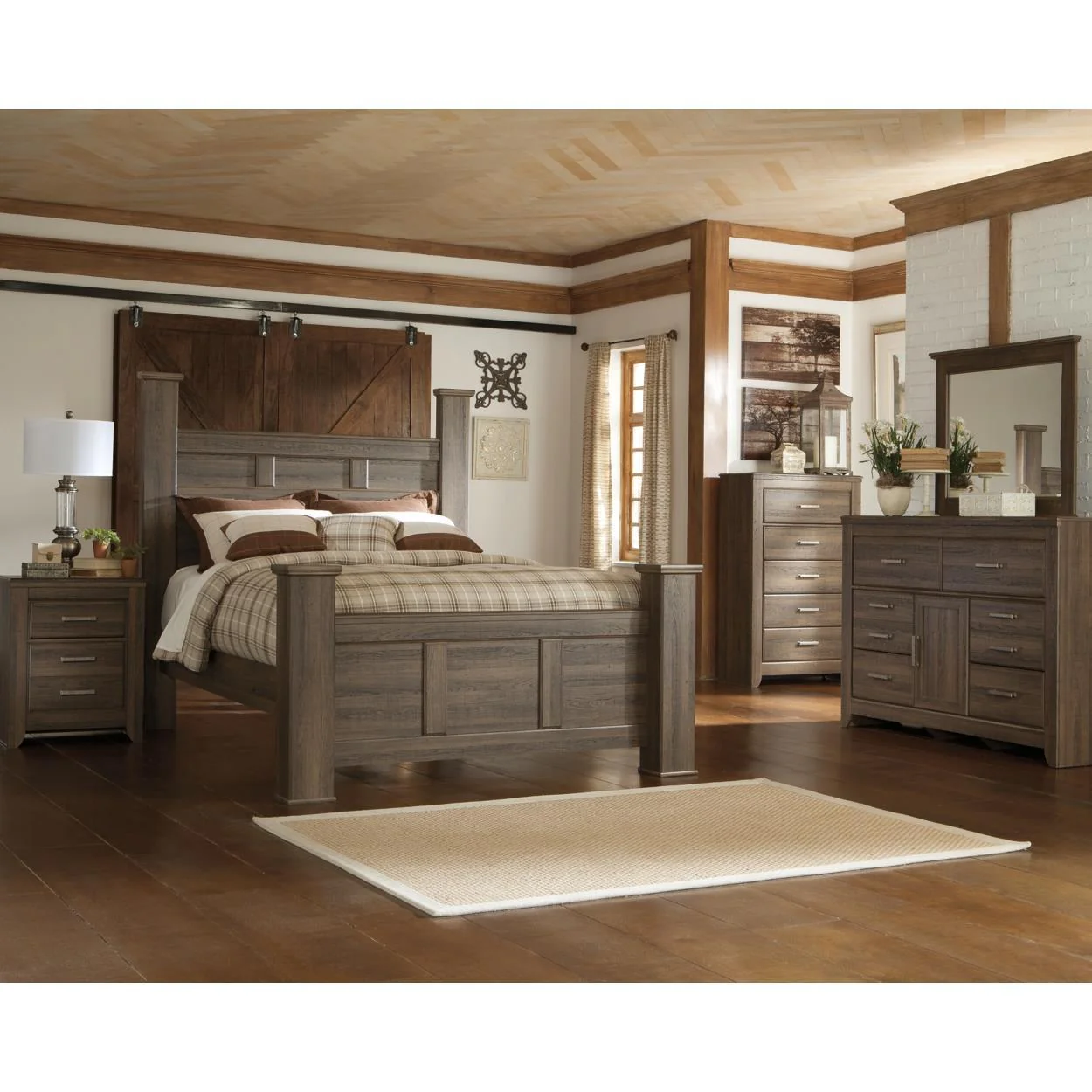 Signature Design by Ashley Juararo B251B26 8 pc Queen Poster Bedroom Set - Image 1
