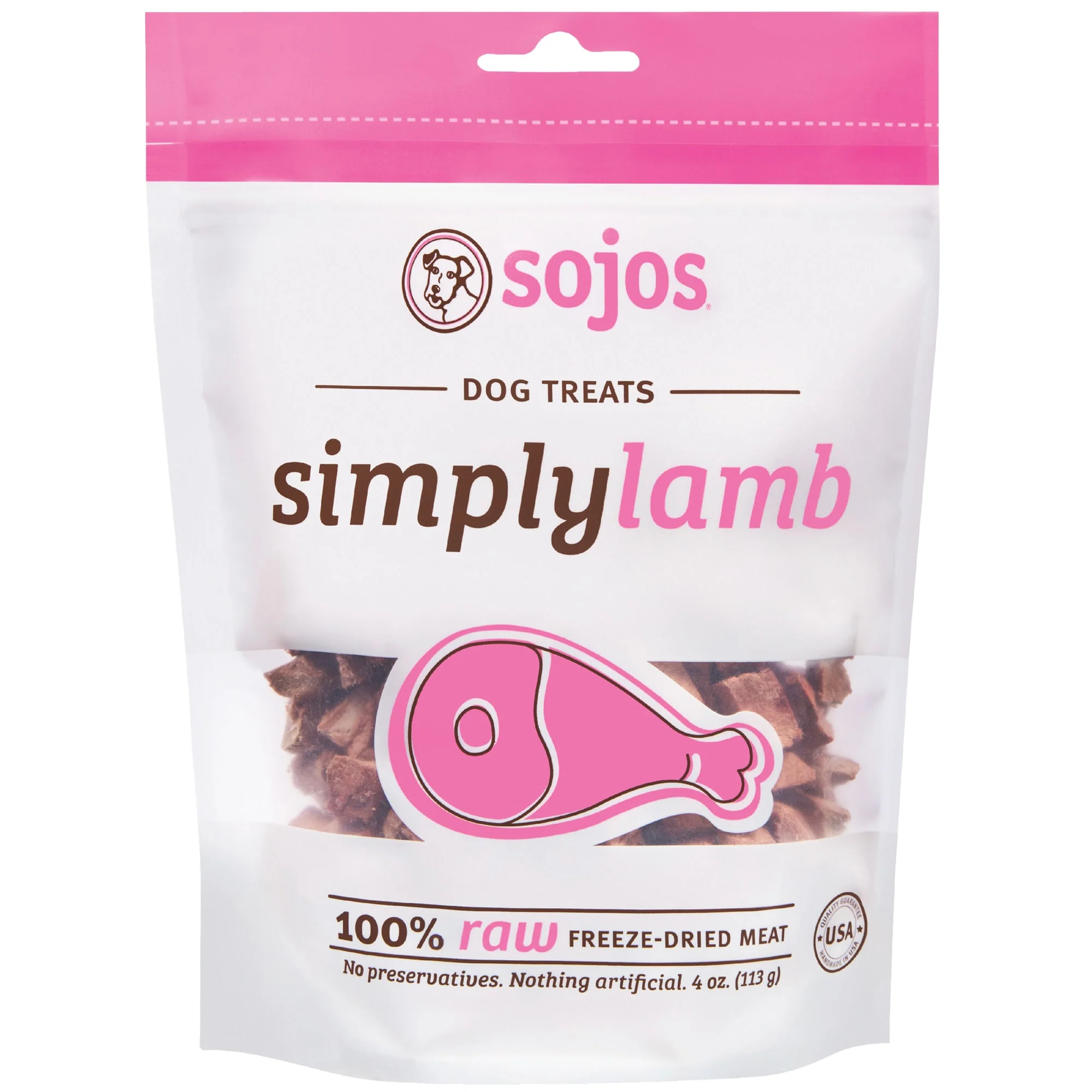Sojos Simply Lamb Freeze Dried Dog Treats 4oz - Image 1