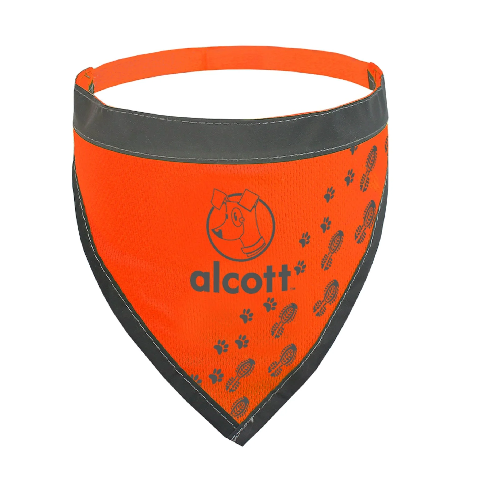 Alcott Essential Visibility Dog Bandana, Neon Orange, Large - Image 1