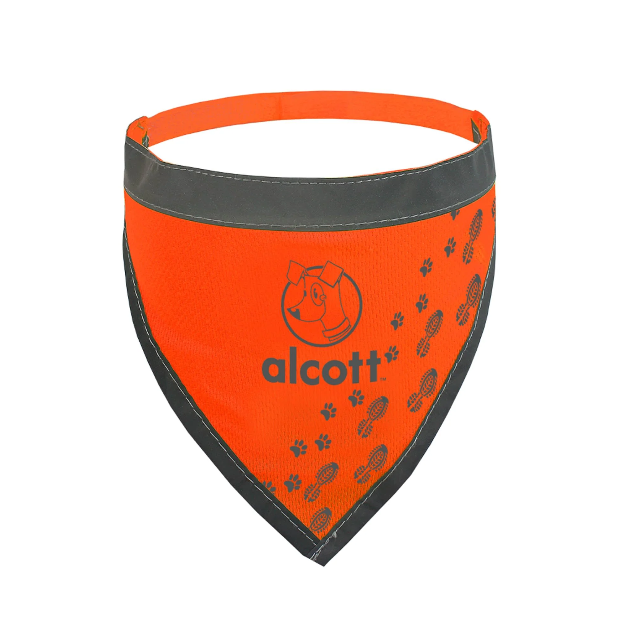 Alcott Essential Visibility Dog Bandana, Neon Orange, Medium - Image 1