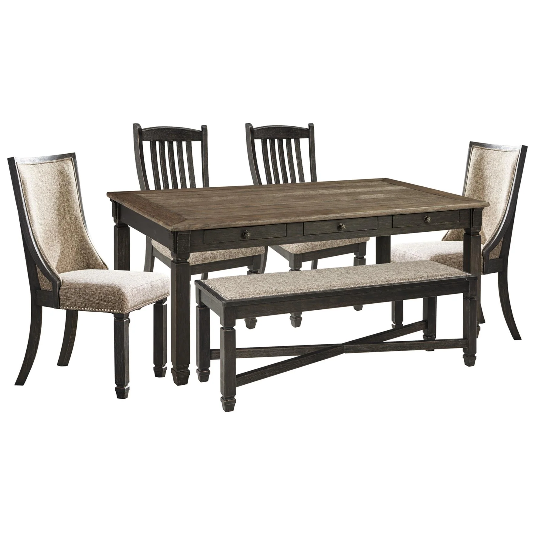 Signature Design by Ashley Tyler Creek D736D6 6 pc Dining Set - Image 1