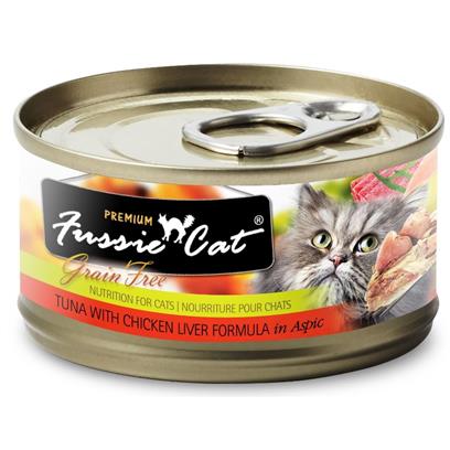 Fussie Cat Premium Grain Free Tuna with Chicken Liver in Aspic Canned Cat Food 2.82-oz - Image 1