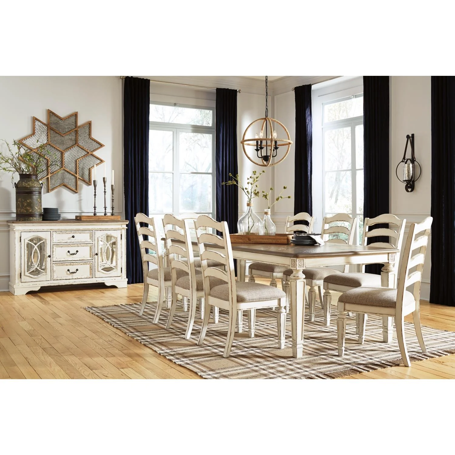 Signature Design by Ashley Realyn D743D5 9 pc Dining Set - Image 2