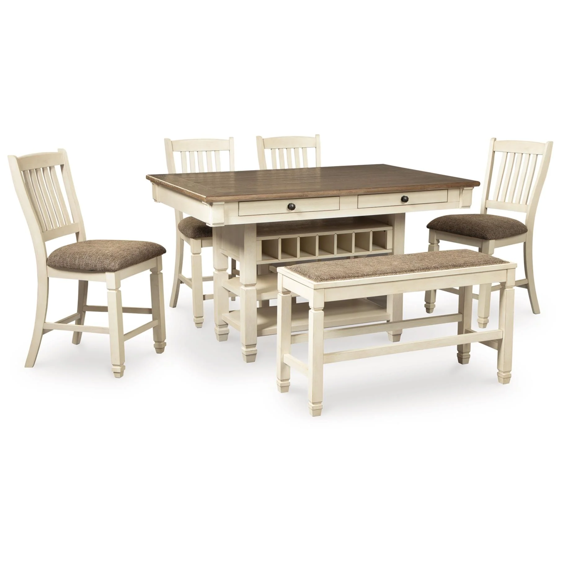 Signature Design by Ashley Bolanburg D647D12 6 pc Counter Height Dining Set