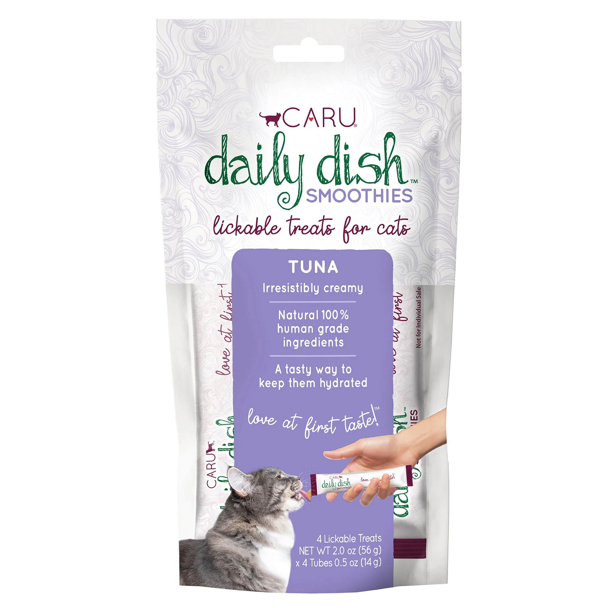 Caru Daily Dish Smoothie Licakable Treat for Cats 4pk Tuna - Image 1