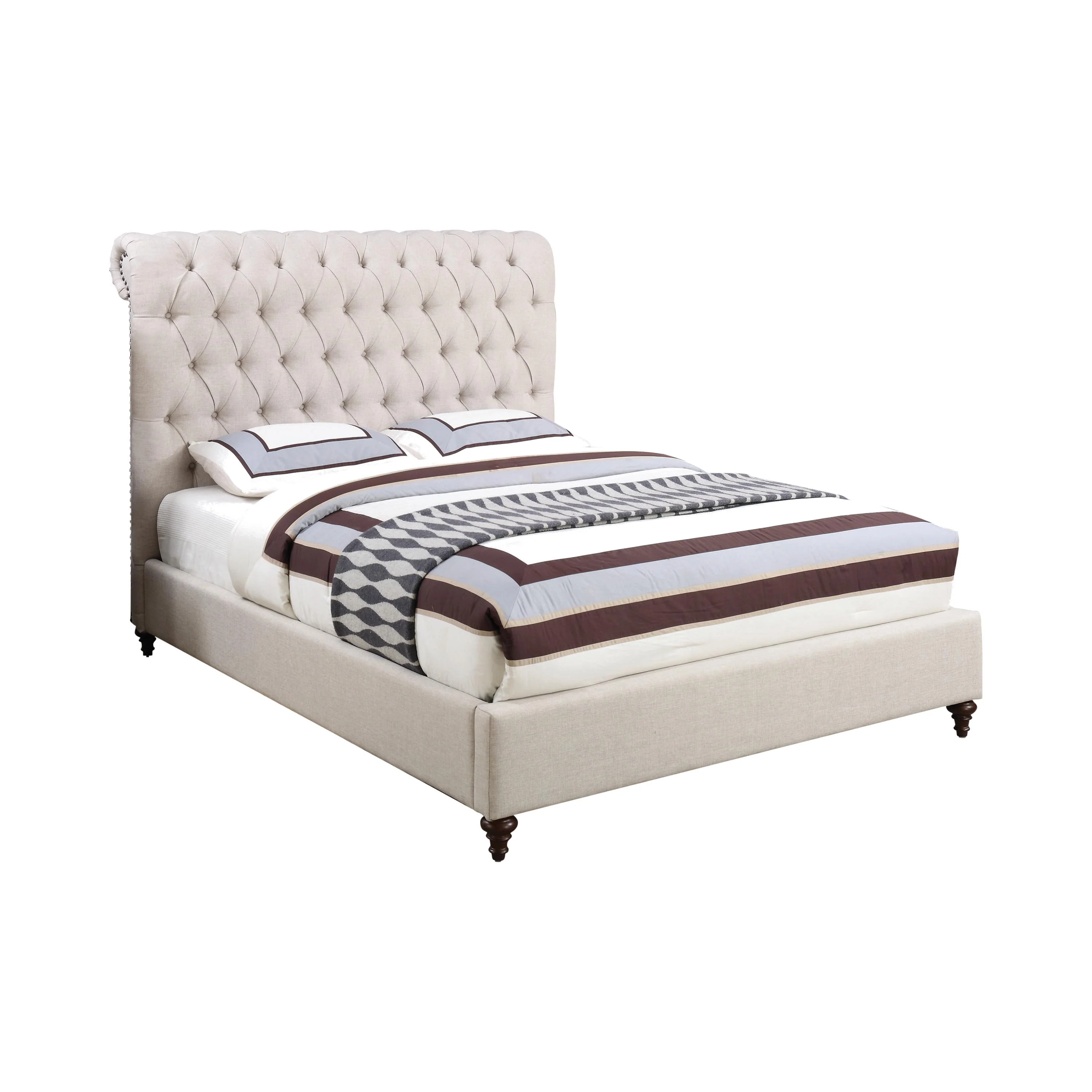 Coaster Furniture Devon 300525Q 57-inch Upholstered Queen Panel Bed – Beige