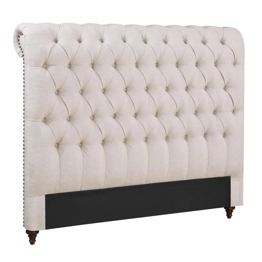 Coaster Furniture Devon 300525Q 57-inch Upholstered Queen Panel Bed - Beige - Image 2