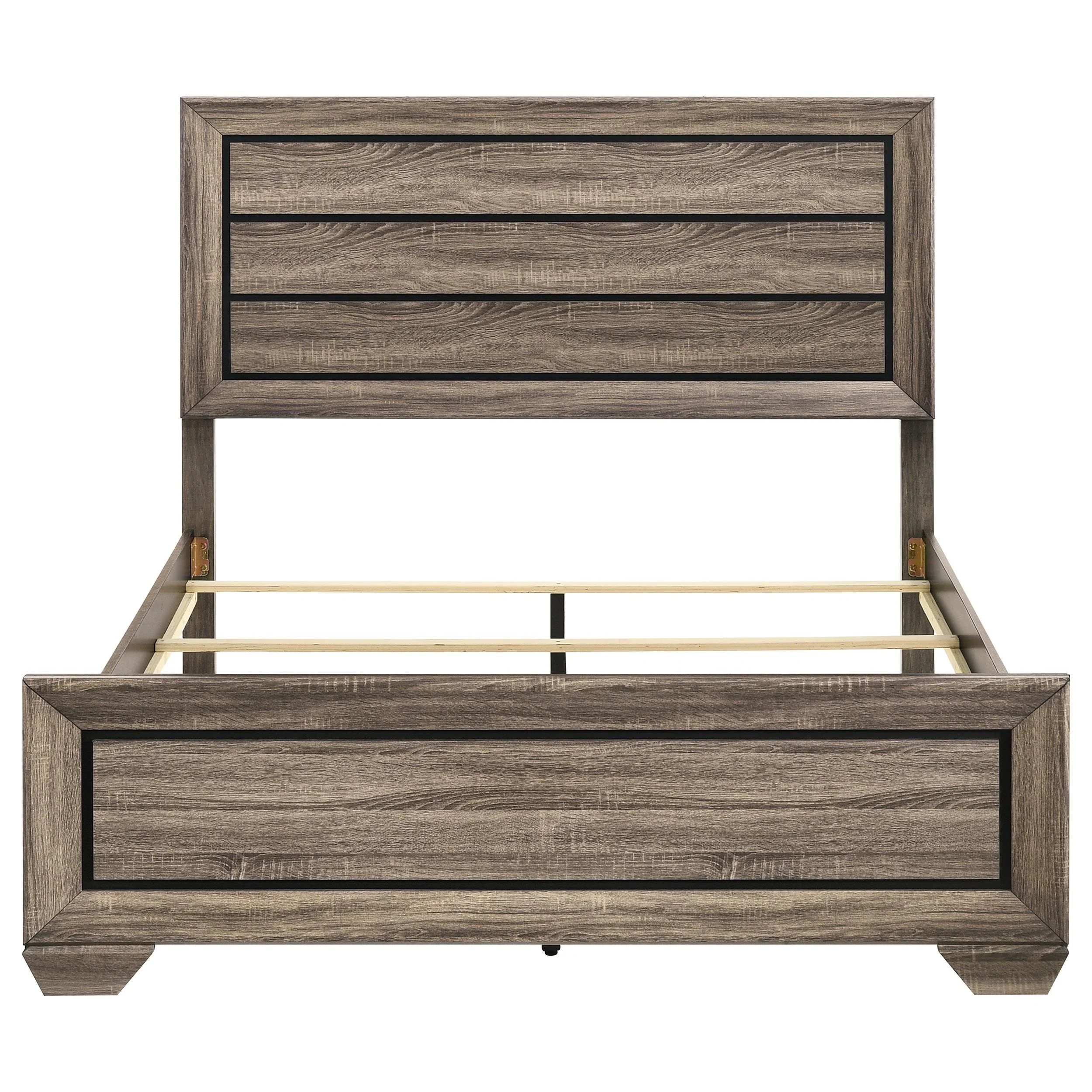 Coaster Furniture Kauffman 204191Q Wood Queen Panel Bed - Washed Taupe - Image 3