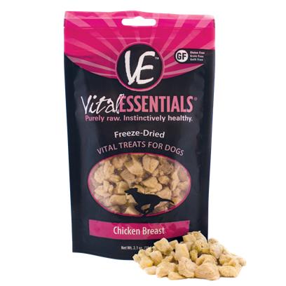 Vital Essentials Freeze-Dried Vital Treats Grain Free Chicken Breast Freeze Dried Dog Treat, 2.1 oz - Image 1