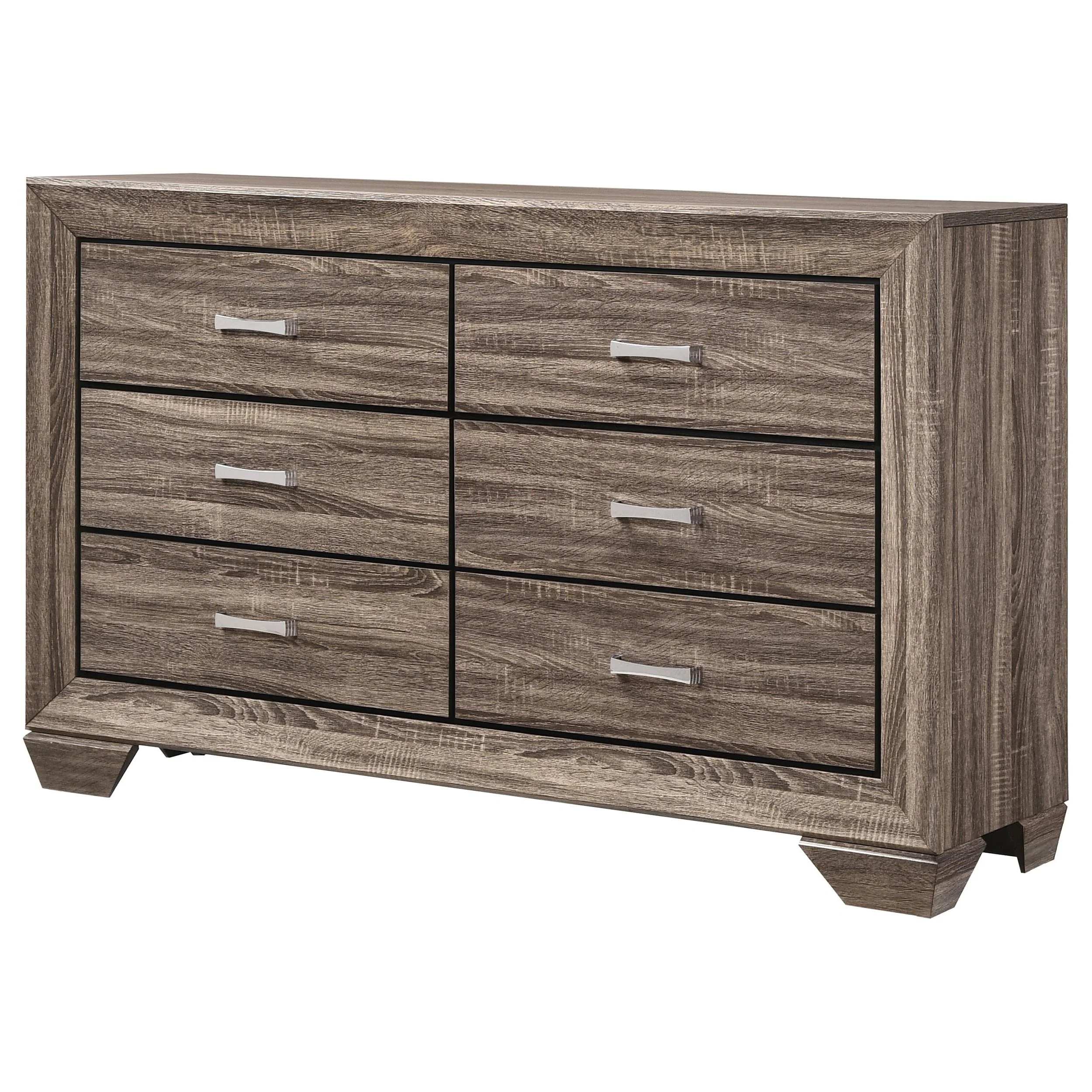 Coaster Furniture Kauffman 204193 6-Drawer Dresser - Washed Taupe - Image 3