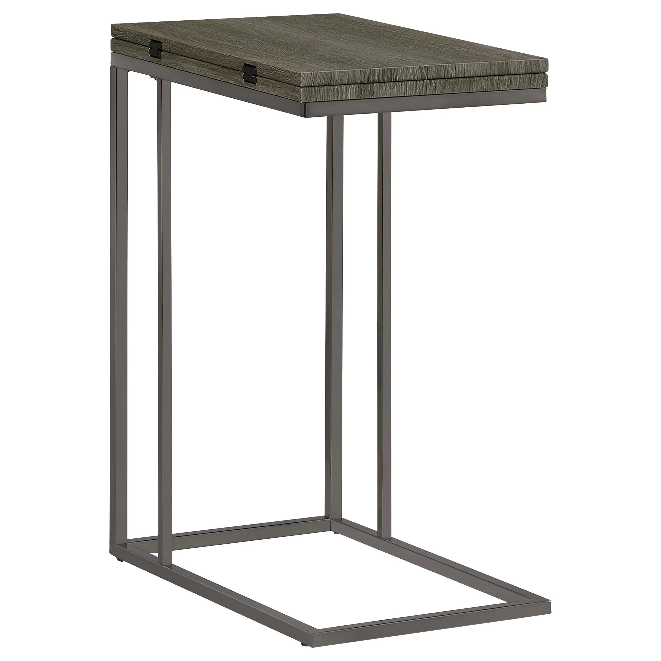 Coaster Furniture Pedro 902864 Expandable C-Shaped Sofa Side Table – Weathered Grey