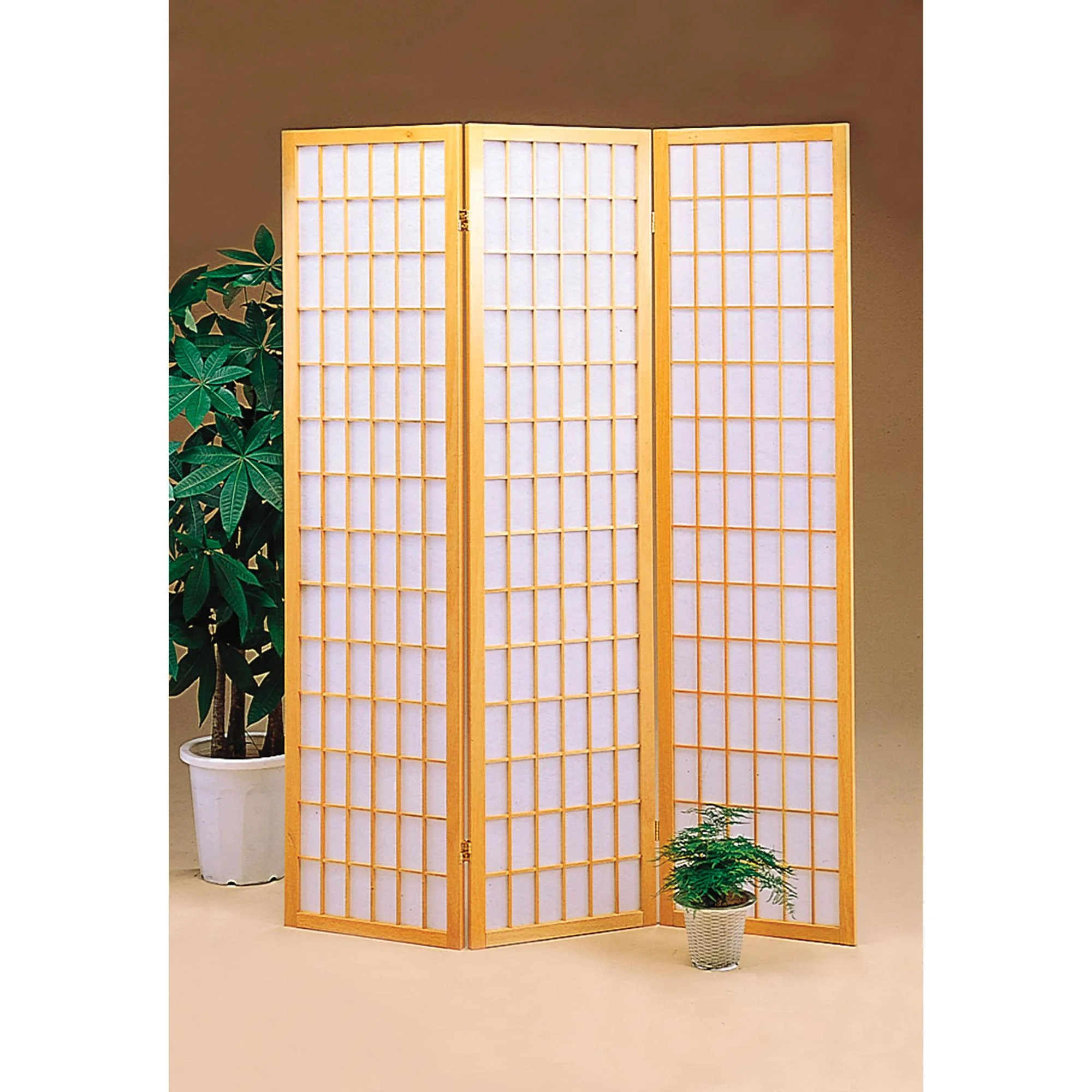 Coaster Furniture Carrie 4621 3-Panel Room Divider Folding Shoji Screen - Natural - Image 2