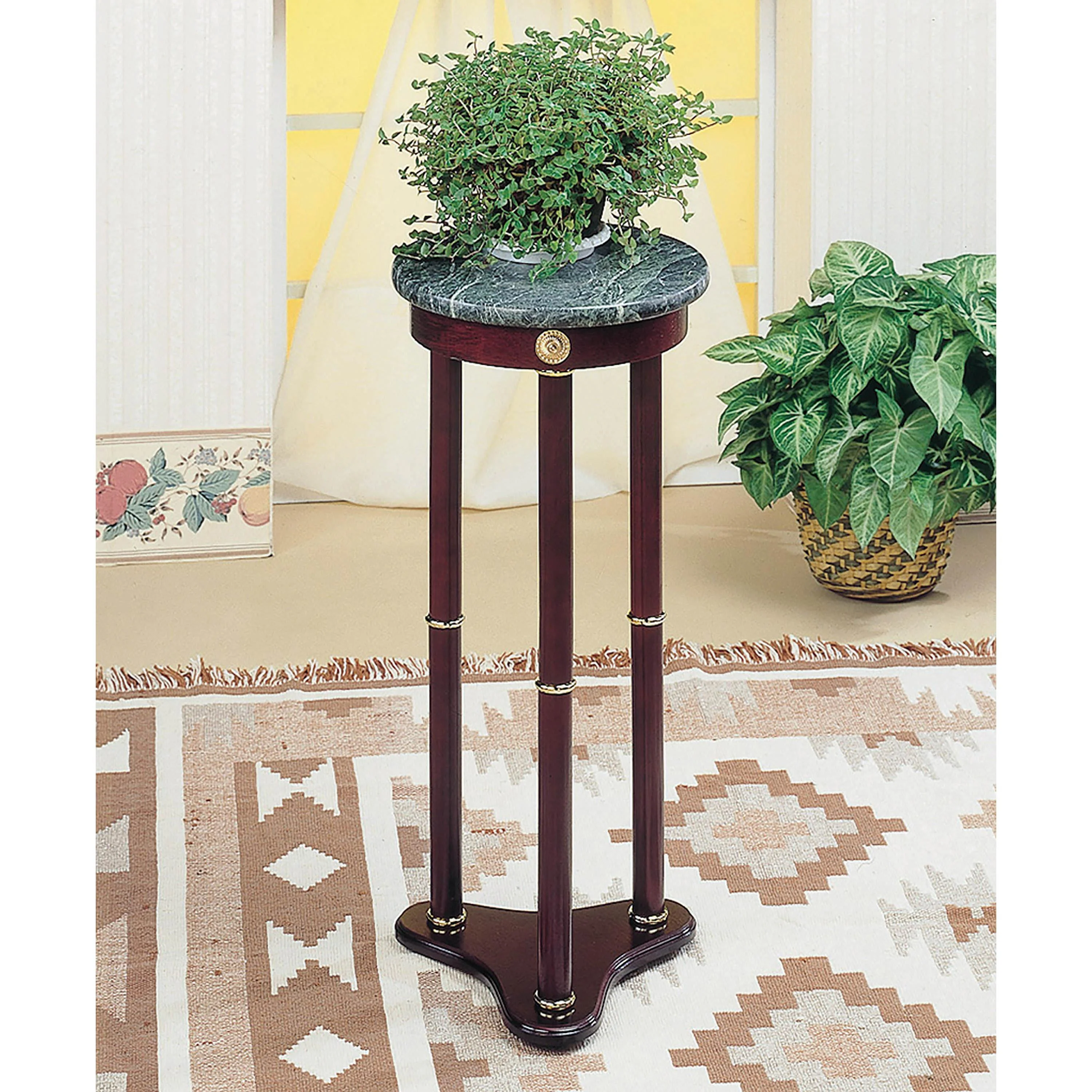 Coaster Furniture Edie 3315 Round Marble Top Accent Side Table – Merlot