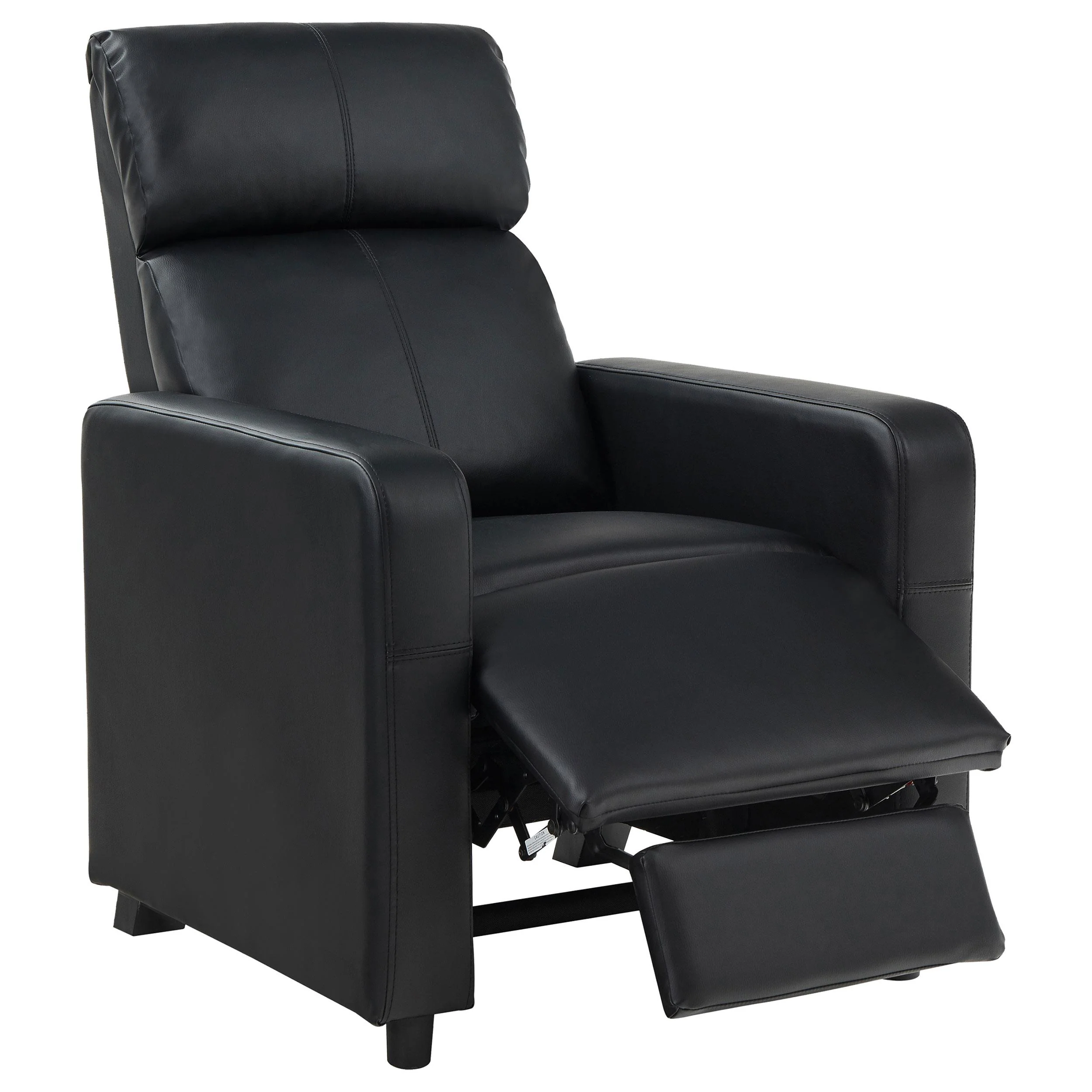 Coaster Furniture Toohey 600181 Upholstered Home Theater Push Back Recliner - Black - Image 2