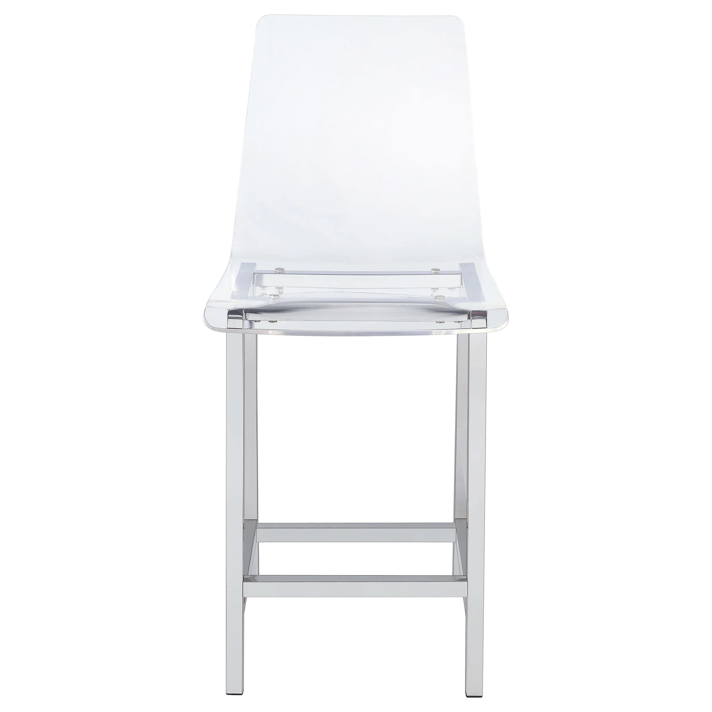 Coaster Furniture Juelia 100265 Clear Acrylic Counter Chair - Chrome (Set of 2) - Image 2