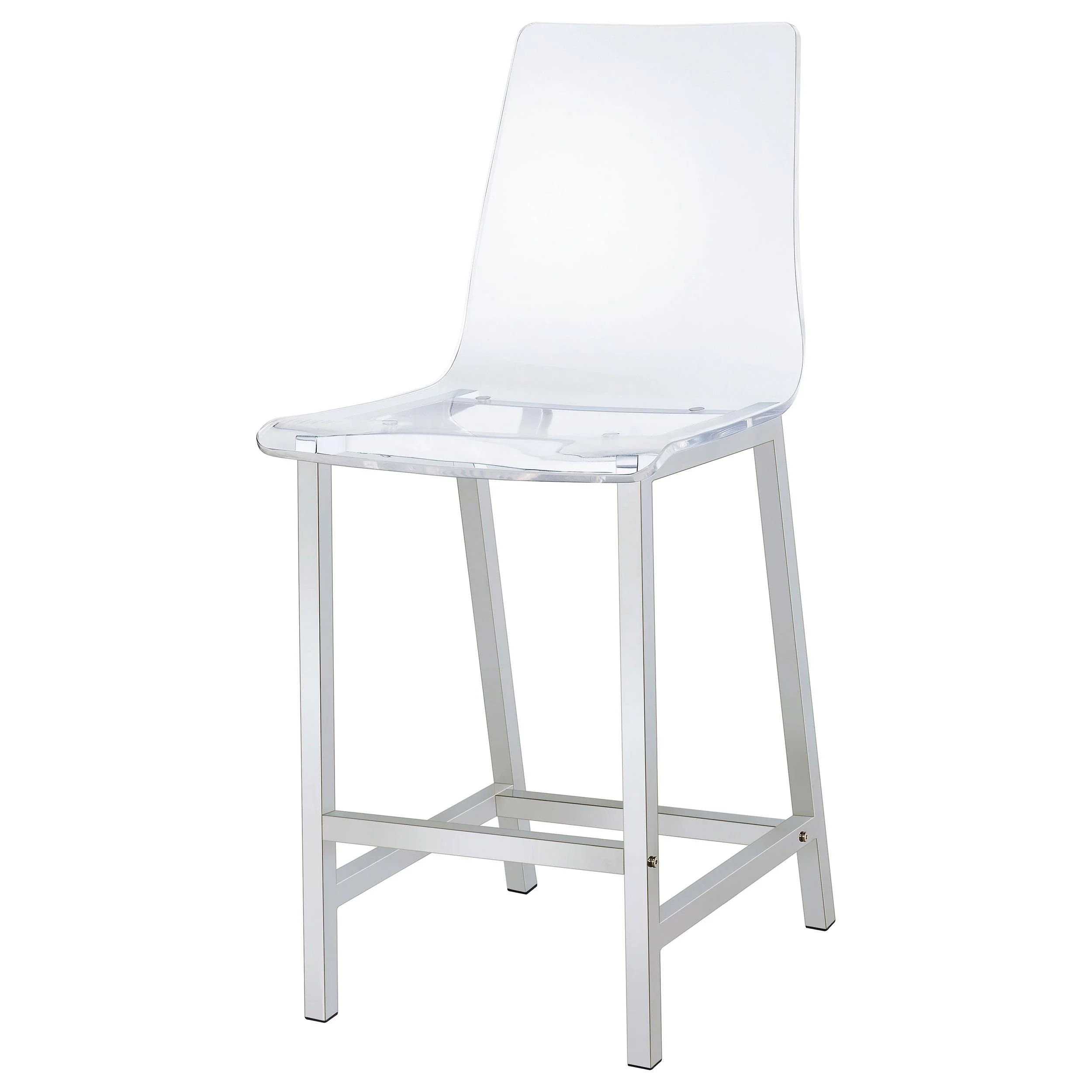 Coaster Furniture Juelia 100265 Clear Acrylic Counter Chair - Chrome (Set of 2) - Image 3