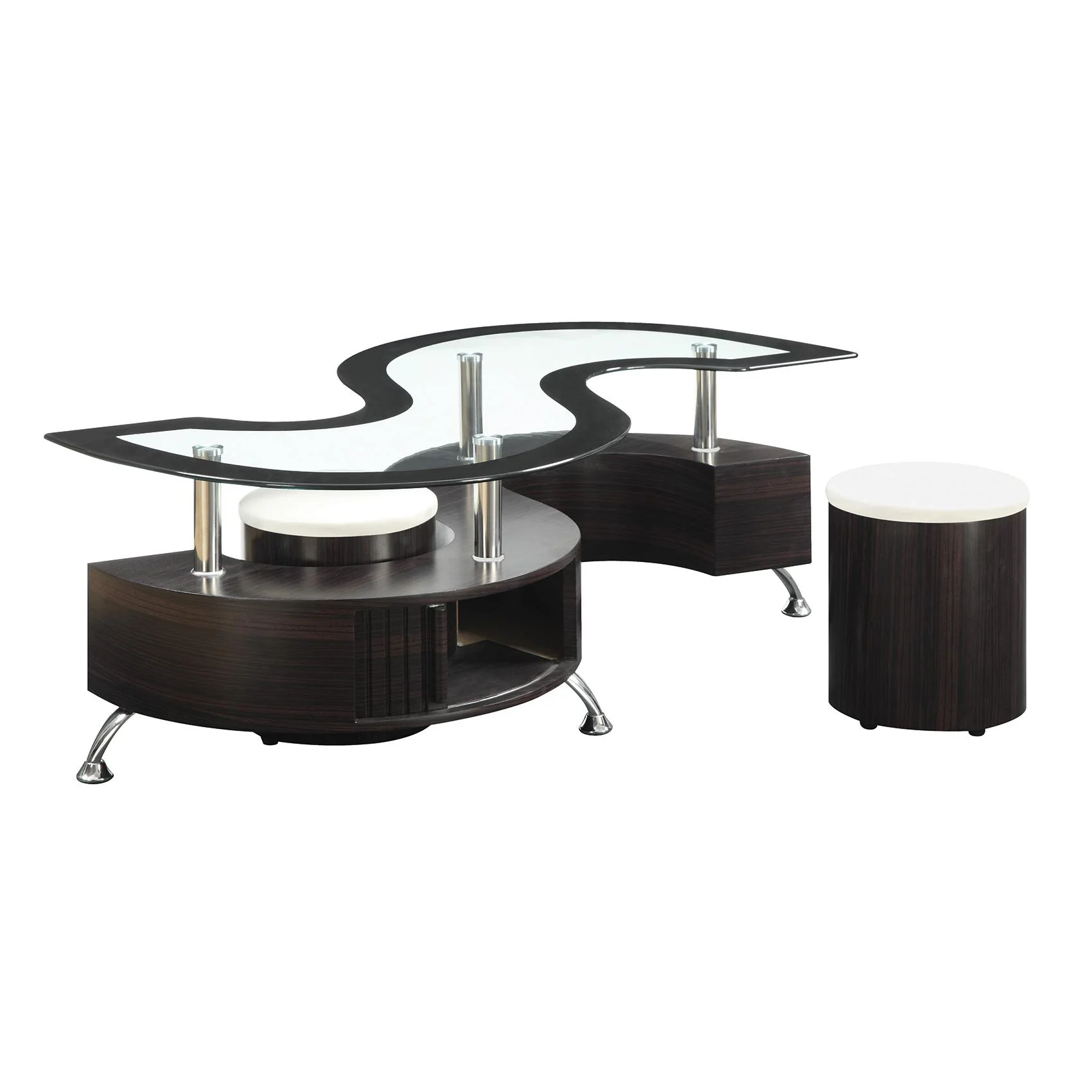 Coaster Furniture Buckley 720218 3-piece Coffee Table and Stools Set - Cappuccino - Image 2