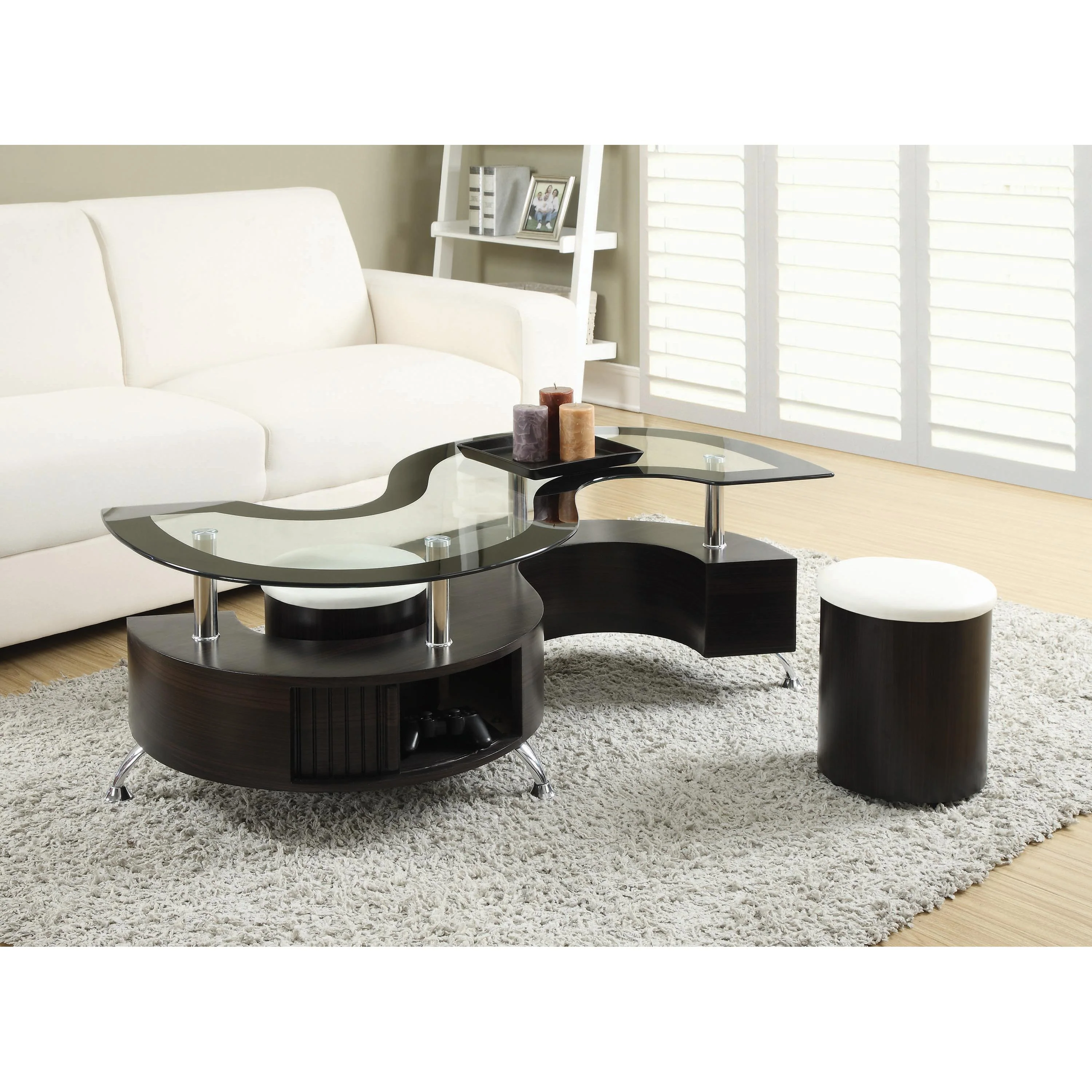Coaster Furniture Buckley 720218 3-piece Coffee Table and Stools Set - Cappuccino - Image 3
