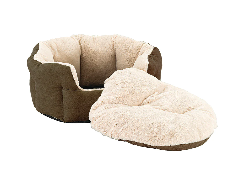 Spot Ethical Pet Sleep Zone Reversible Cushion Dog Bed 18In Chocolate - Image 1