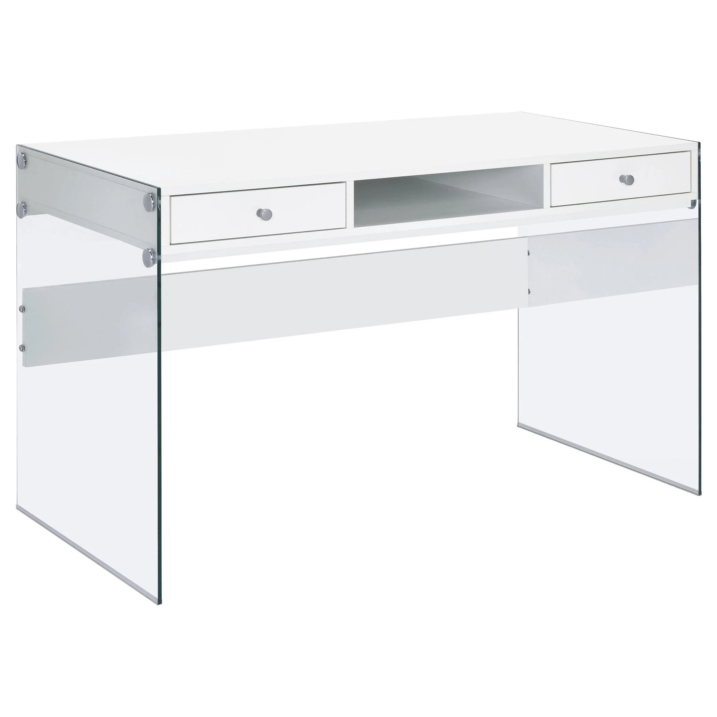 Coaster Furniture Dobrev 800829 48-inch 2-Drawer Writing Desk – White High Gloss