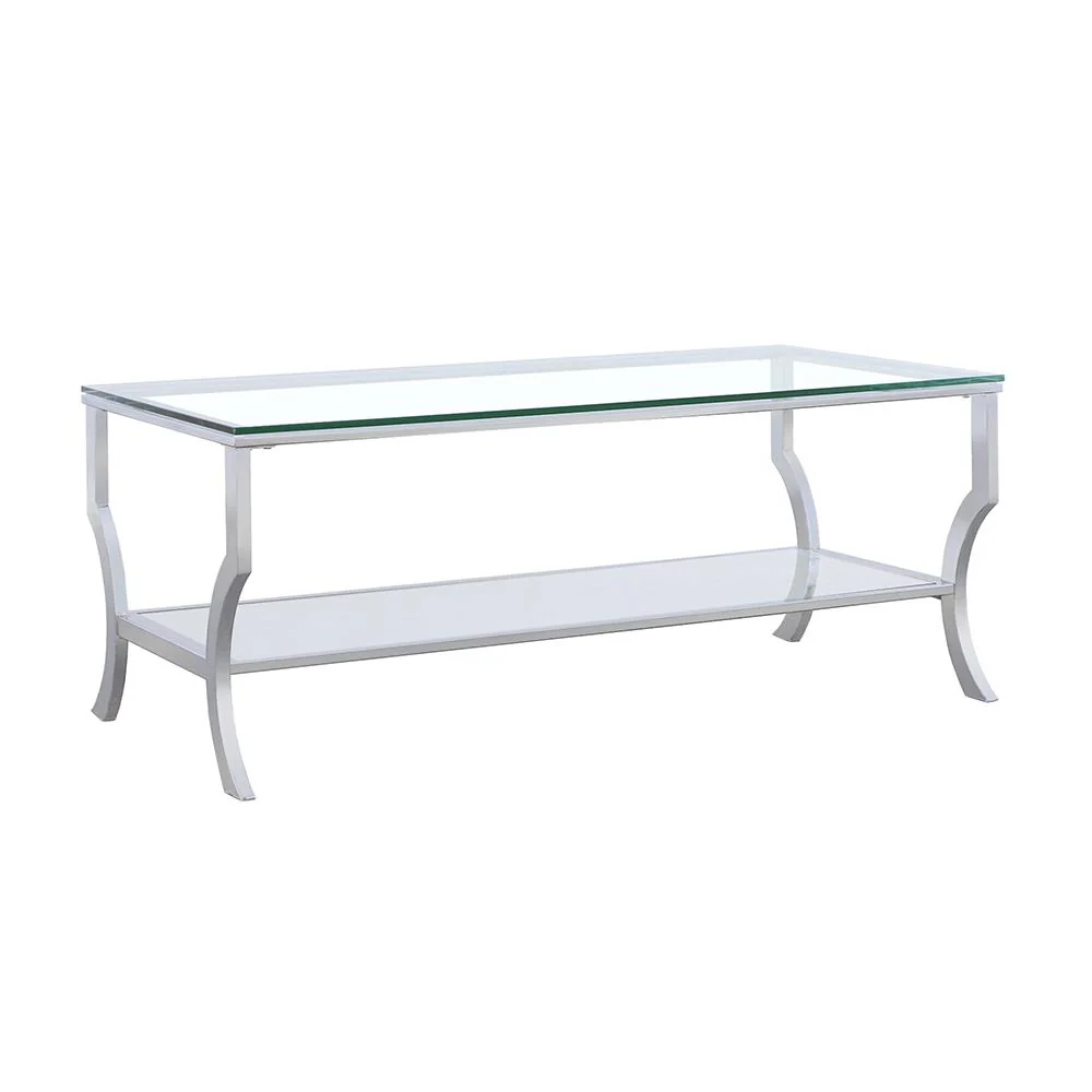 Coaster Furniture Saide 720338 Rectangular Glass Top Coffee Table – Chrome