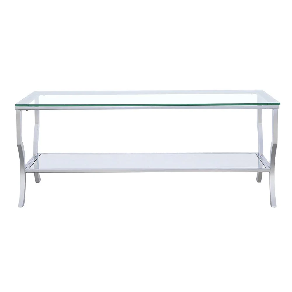 Coaster Furniture Saide 720338 Rectangular Glass Top Coffee Table - Chrome - Image 2