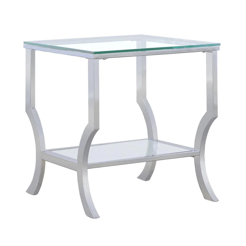 Coaster Furniture Saide 720337 Square Glass Top Side End Table – Chrome