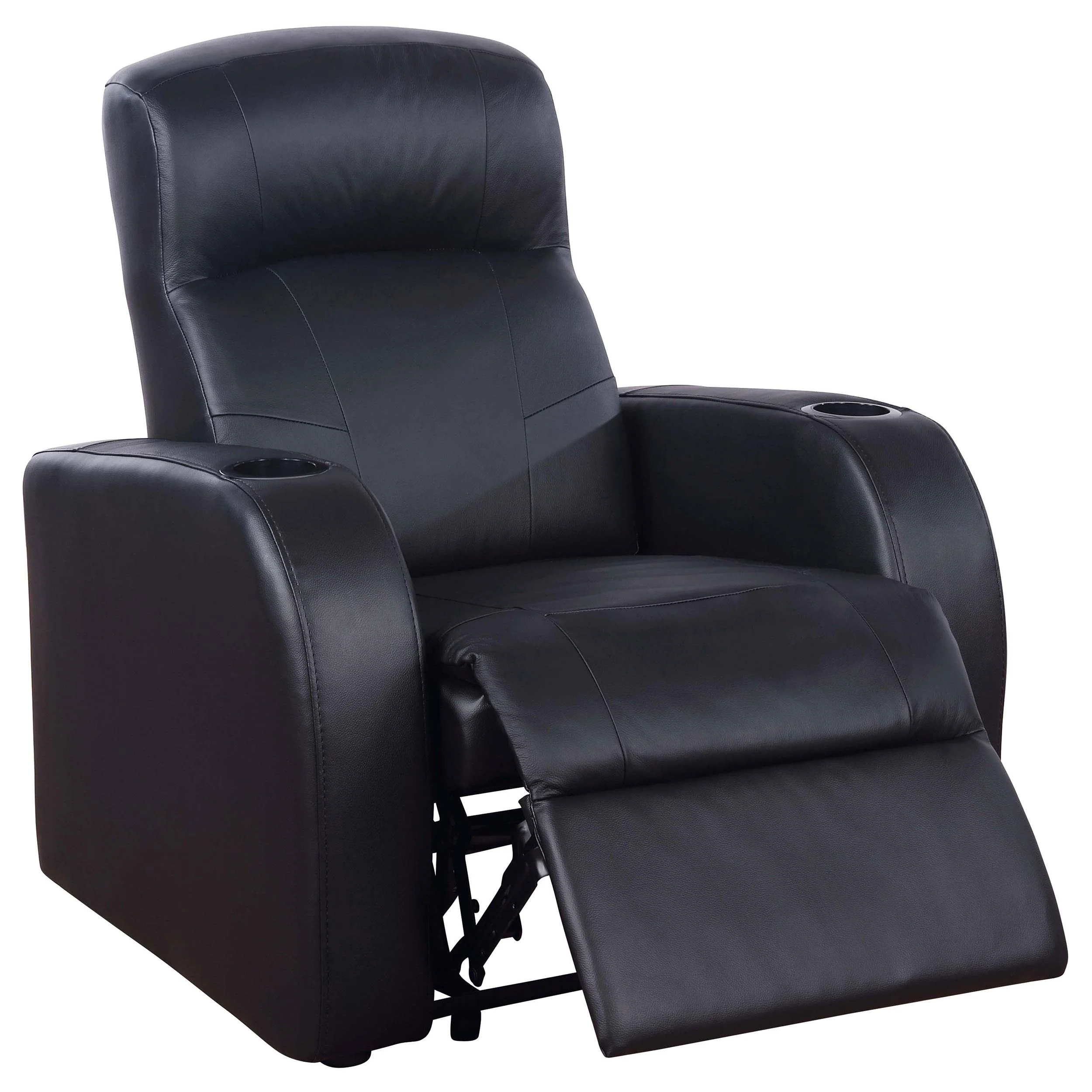 Coaster Furniture Cyrus 600001 Upholstered Track Arm Recliner - Black - Image 2
