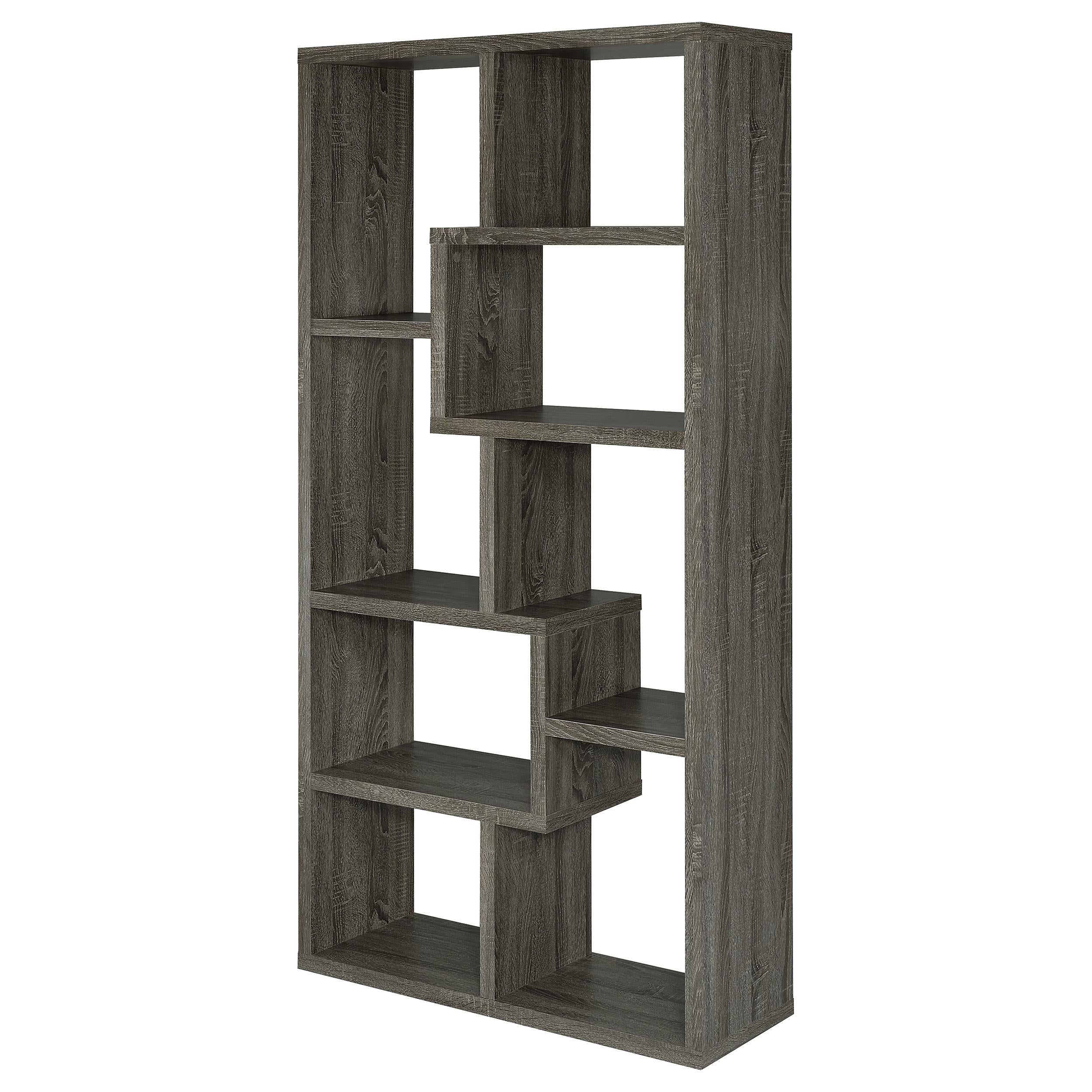 Coaster Furniture Theo 800510 71-inch 7-shelf Bookshelf - Weathered Grey - Image 3