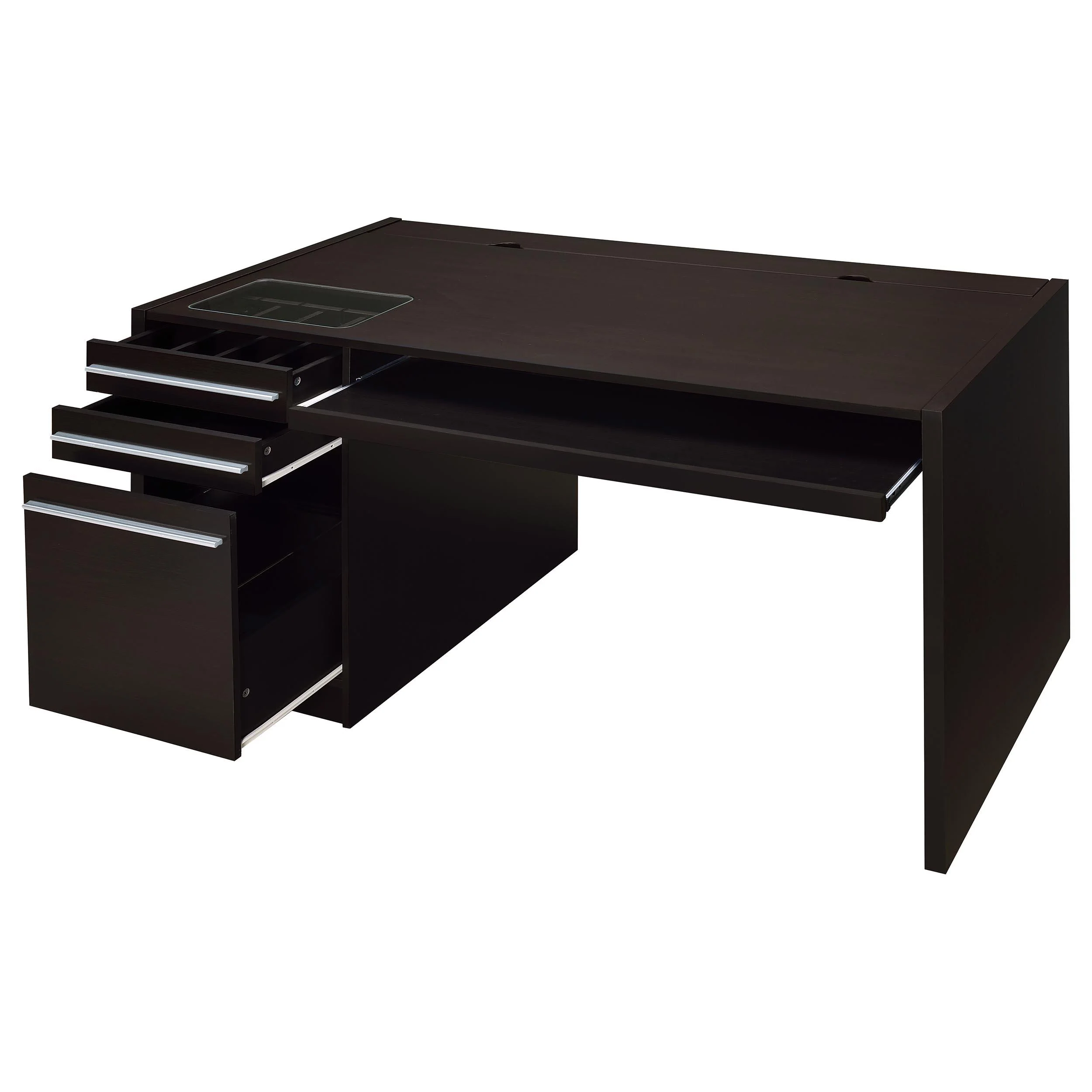 Coaster Furniture Halston 800982 60-inch 3-Drawer Office Computer Desk - Cappuccino - Image 2