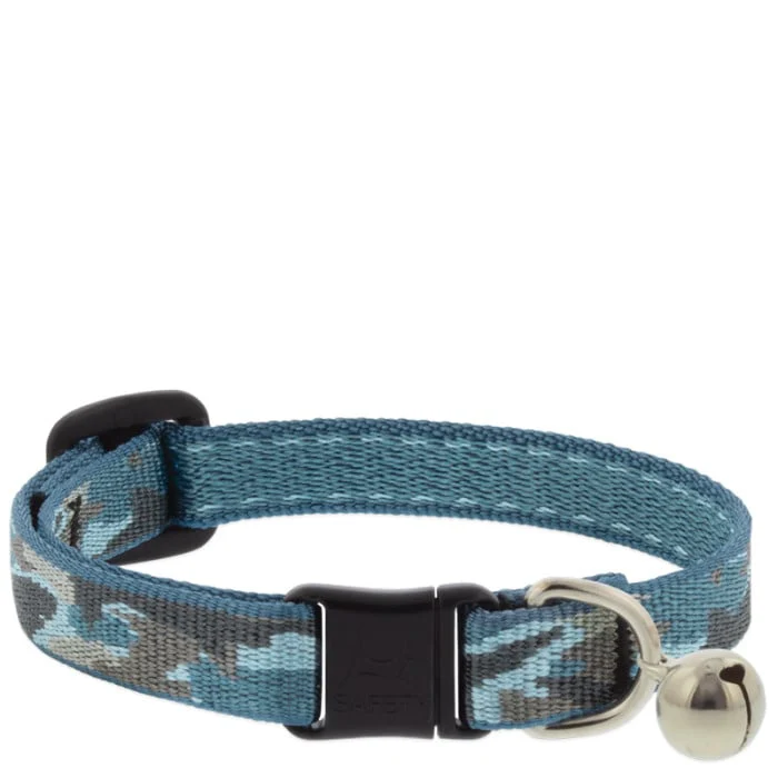 Lupine Pet Cat Collar 1/2in Wide 8-12in Breakaway Collar with Bell Sand Shark - Image 1