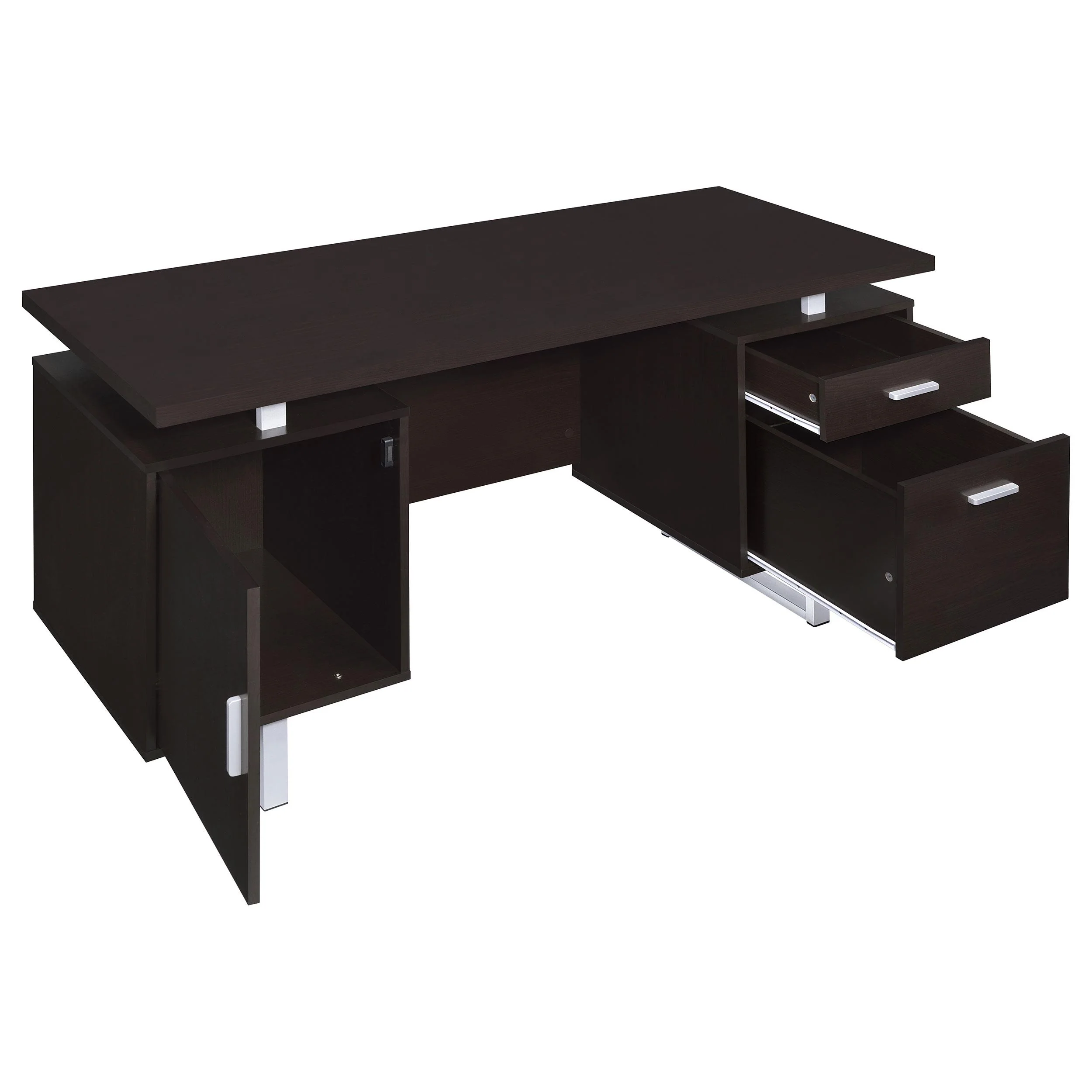 Coaster Furniture Lawtey 801521 60-inch 2-Drawer Office Computer Desk - Cappuccino - Image 2
