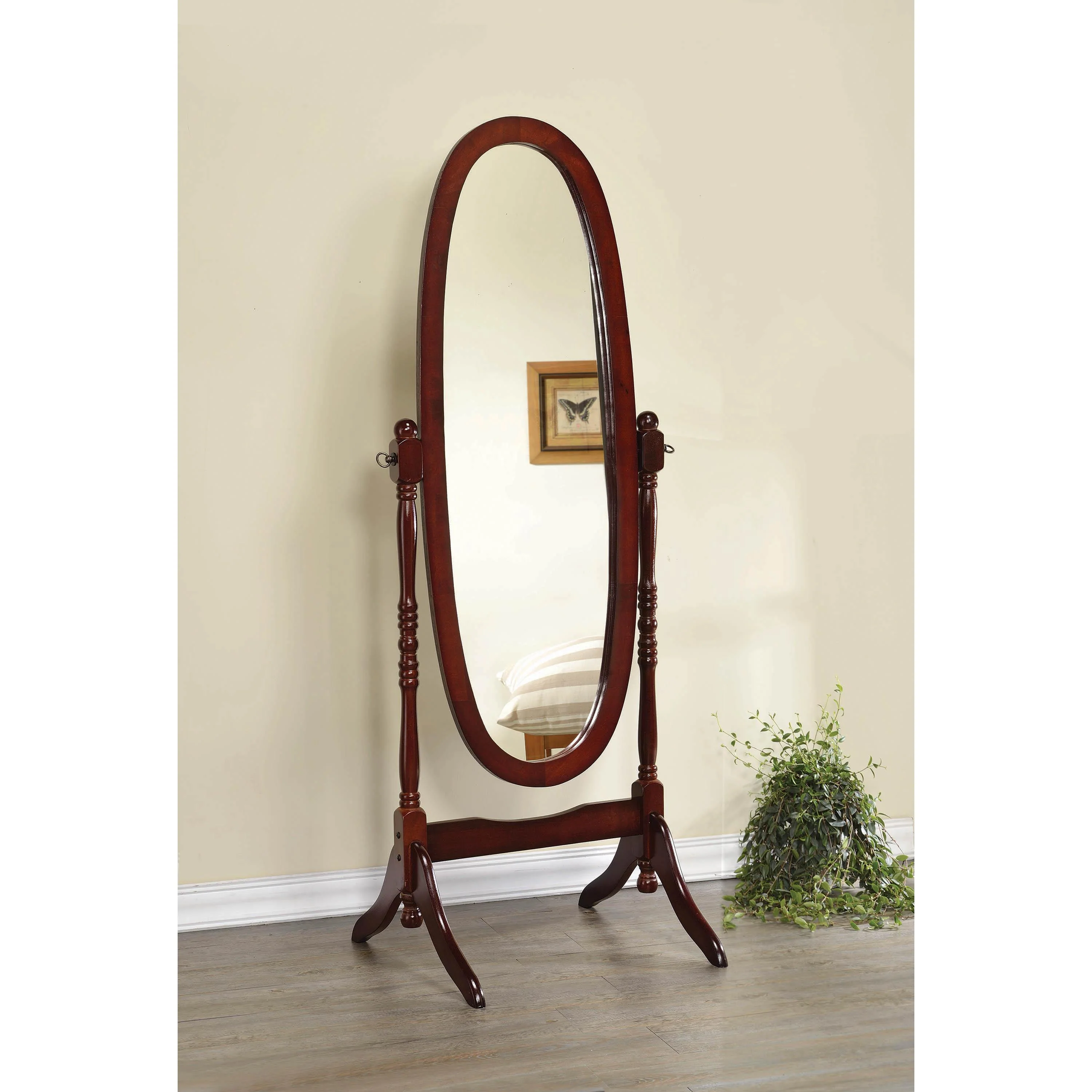 Coaster Furniture Foyet 3101 Wood Adjustable Full Length Cheval Mirror - Merlot - Image 2