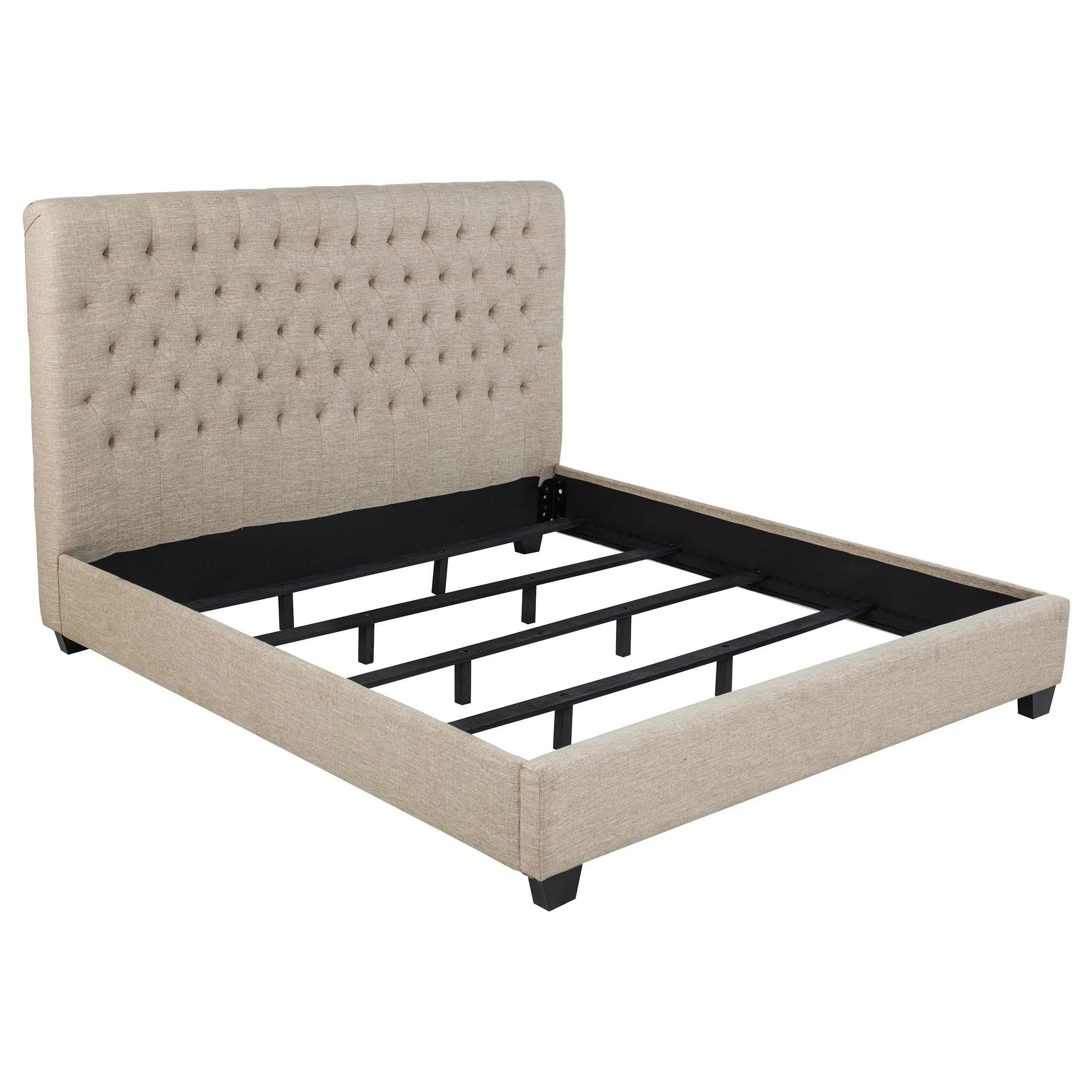 Coaster Furniture Chloe 300007KE Upholstered Eastern King Panel Bed - Oatmeal - Image 1