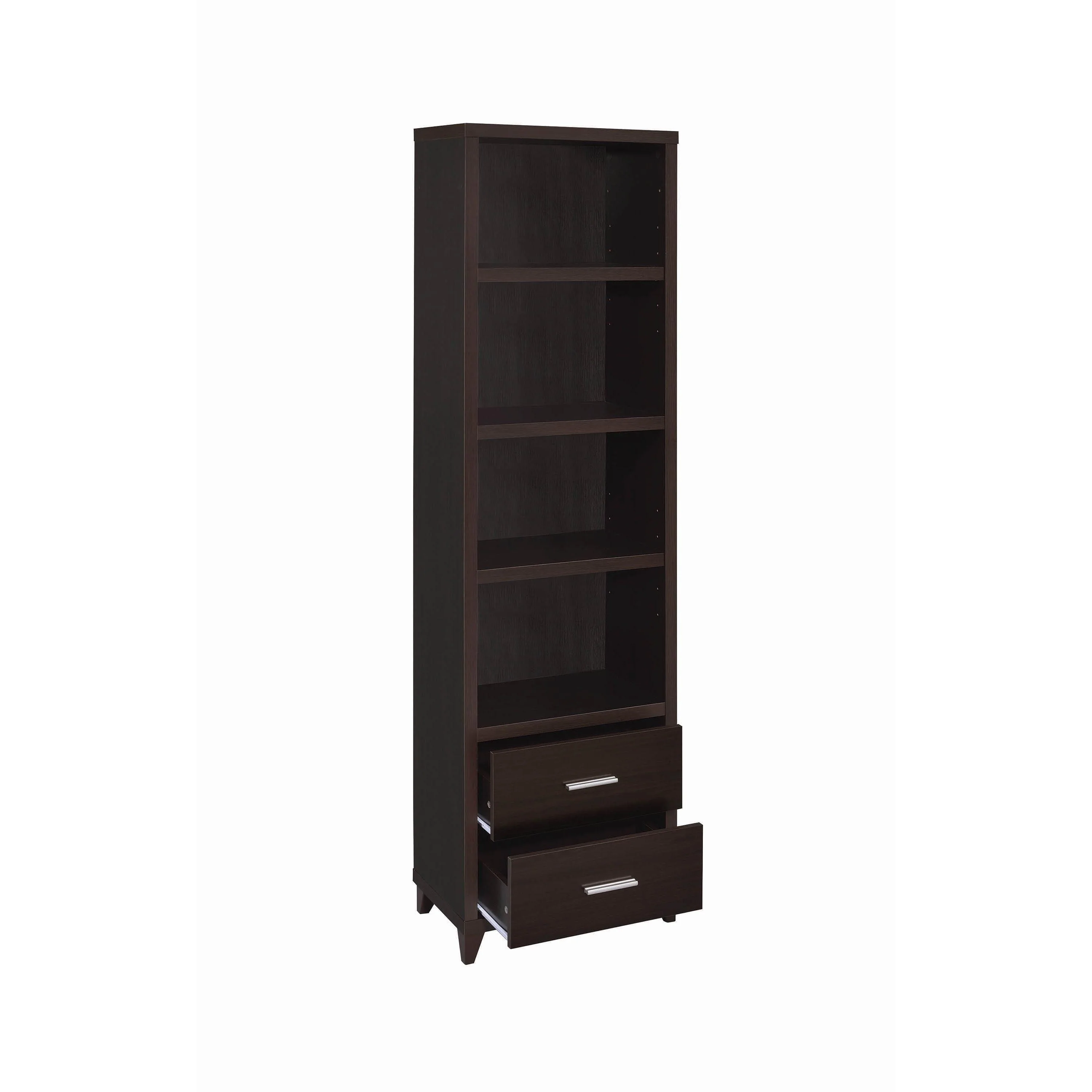 Coaster Furniture Lewes 700882 4-shelf Engineered Wood Media Tower - Cappuccino - Image 2