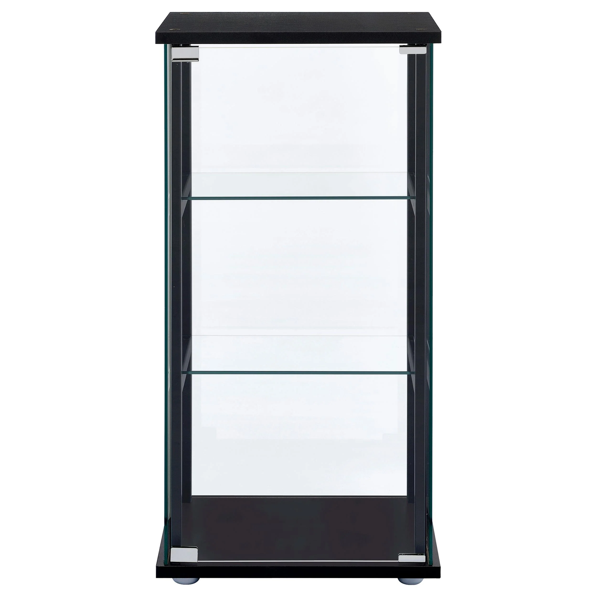 Coaster Furniture Cyclamen 950179 3-shelf Clear Glass Curio Display Cabinet - Black - Image 2