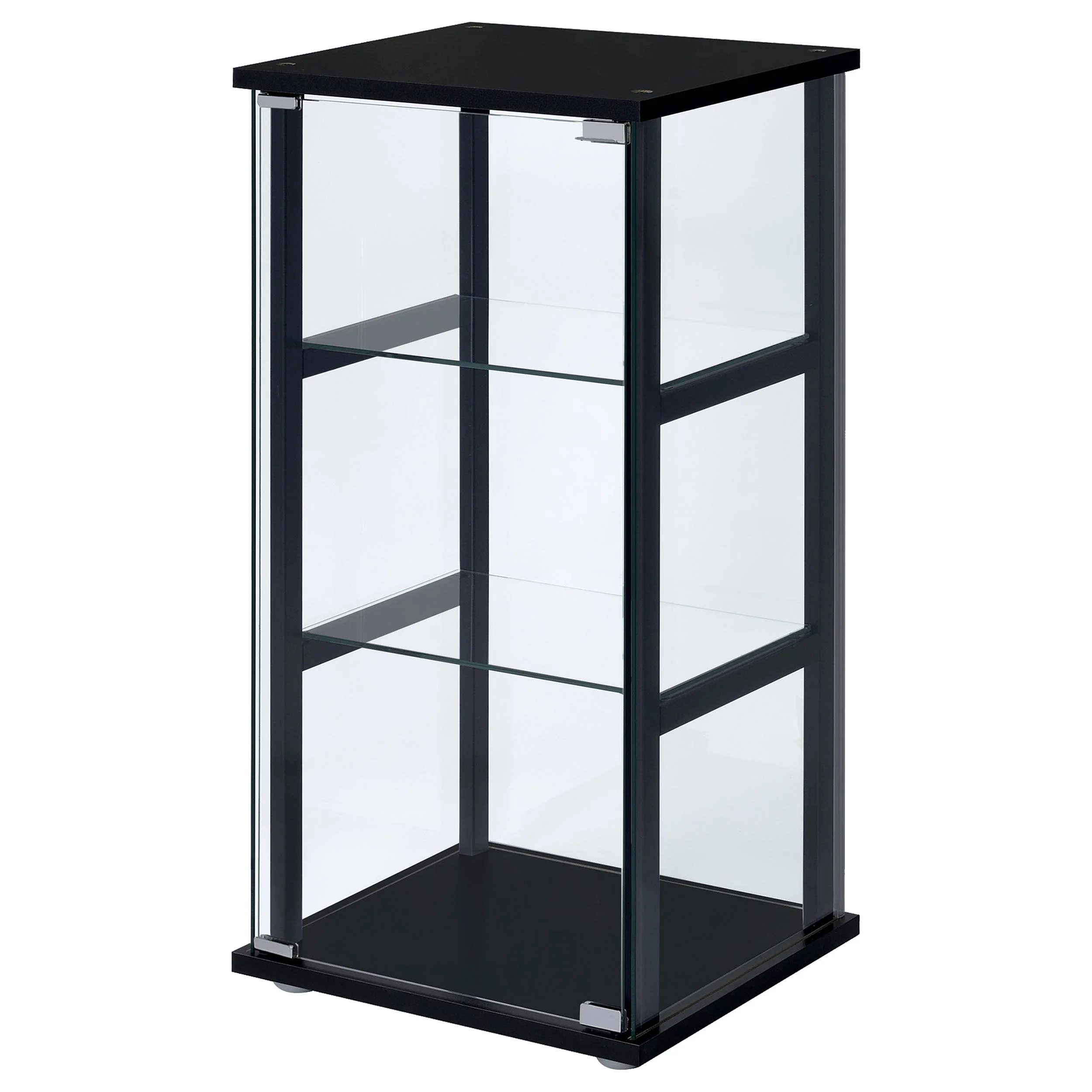 Coaster Furniture Cyclamen 950179 3-shelf Clear Glass Curio Display Cabinet - Black - Image 3