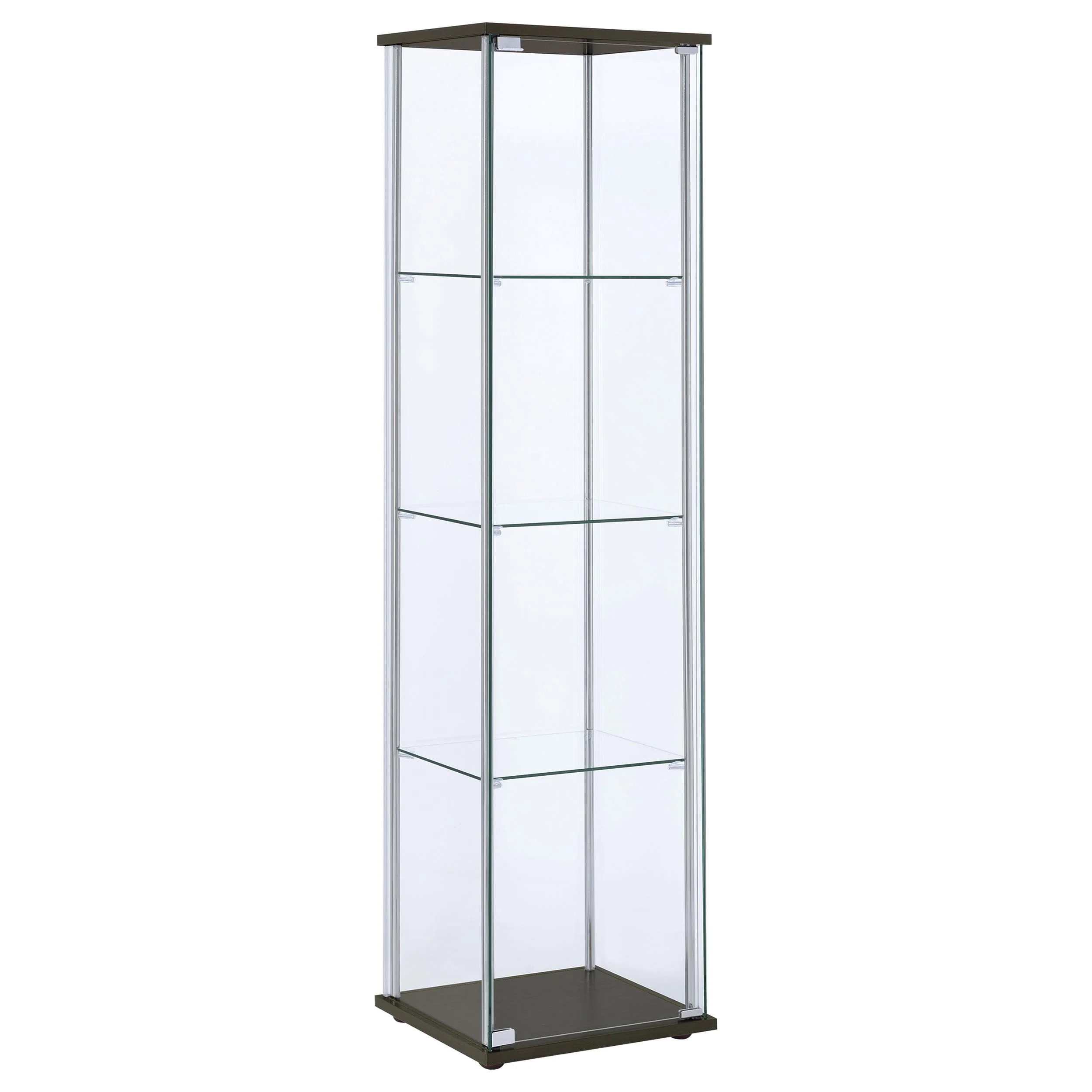 Coaster Furniture Bellatrix 950172 4-shelf Clear Glass Curio Cabinet – Cappuccino