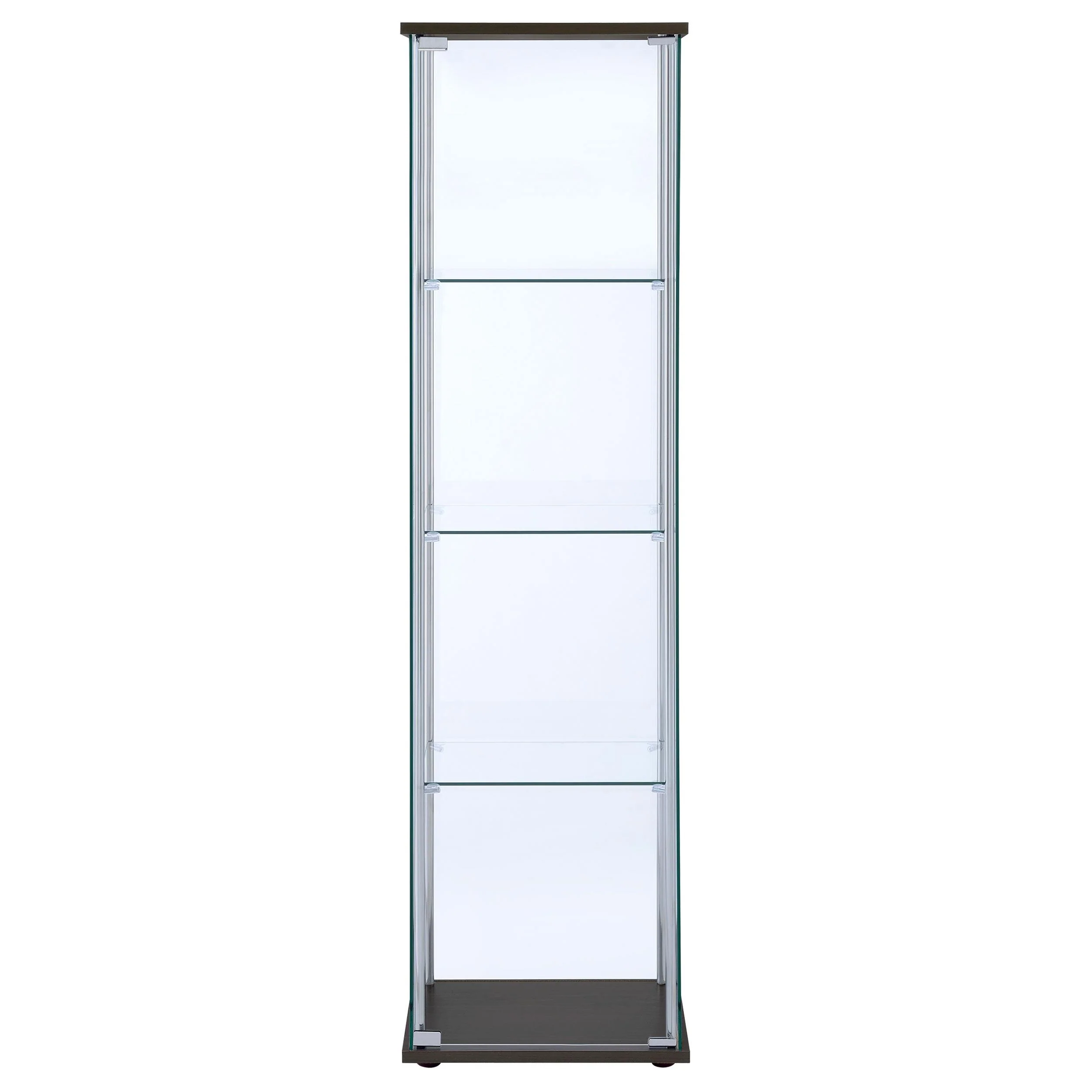 Coaster Furniture Bellatrix 950172 4-shelf Clear Glass Curio Cabinet - Cappuccino - Image 2