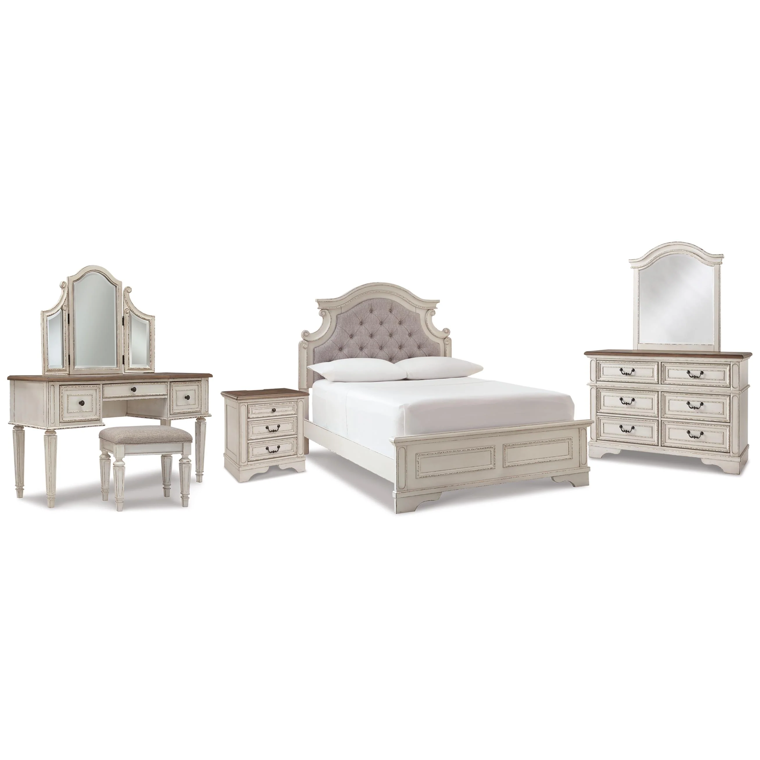Signature Design by Ashley Realyn B743B27 7 pc Full Panel Bedroom Set