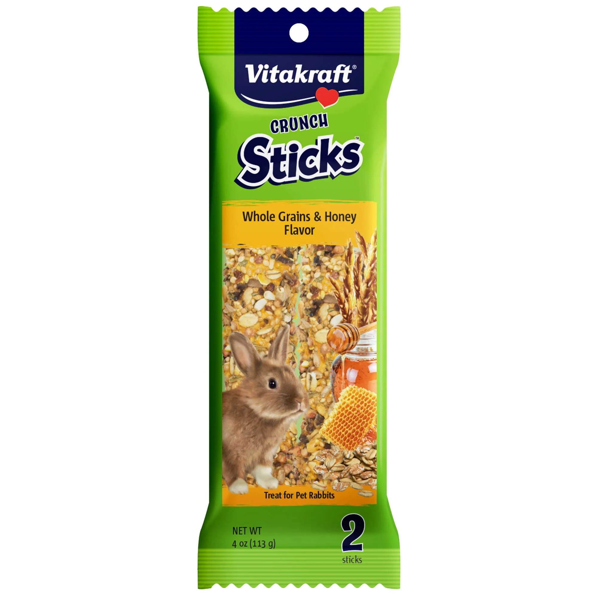 Vitakraft Rabbit Crunch Sticks w/Whole Grains & Honey Treat Sticks 2pk 4 oz. - Image 1